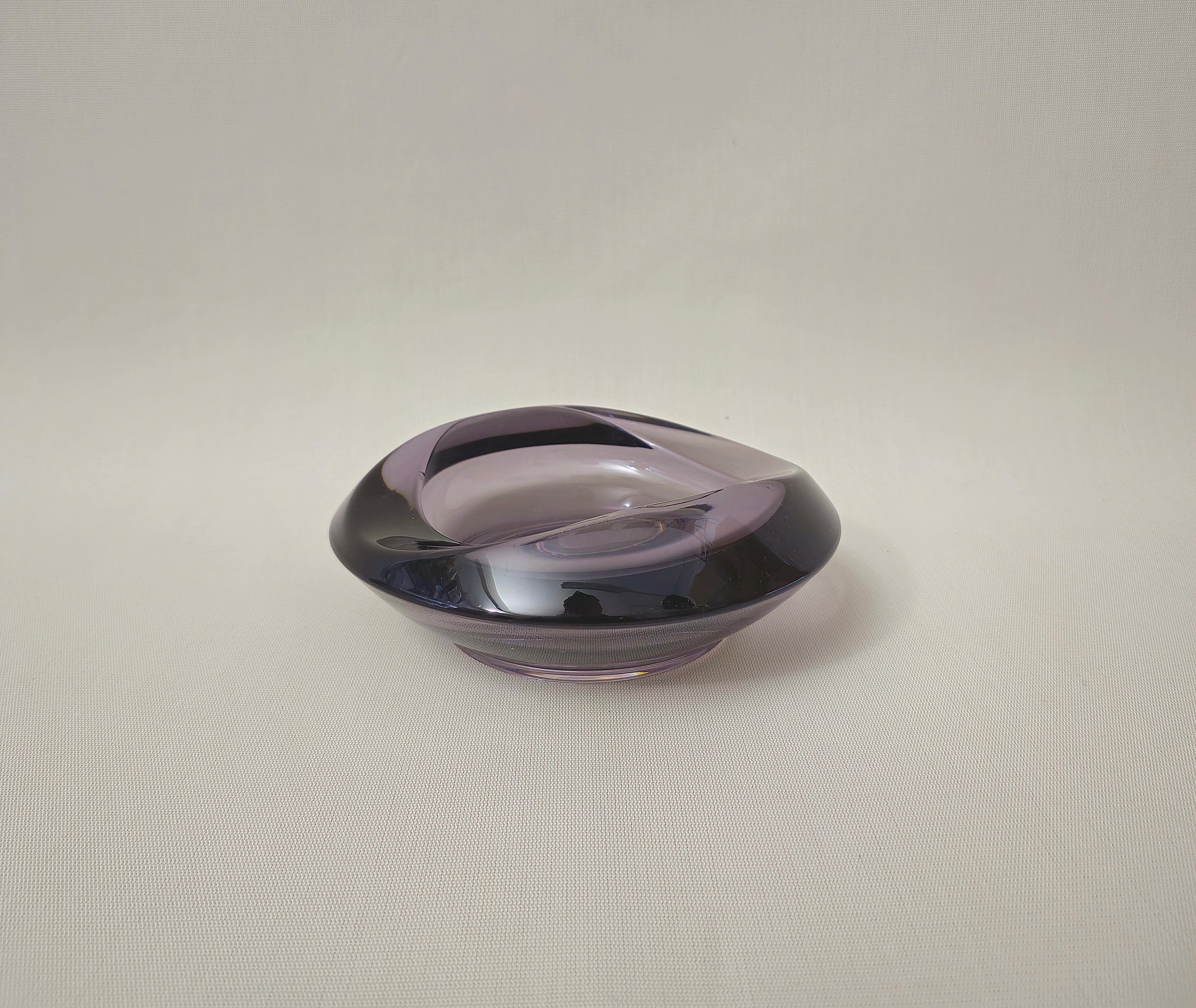 Mid-Century Modern Vide-Poche Decorative Object Violet Murano Glass Midcentury Italian Design 1970s For Sale