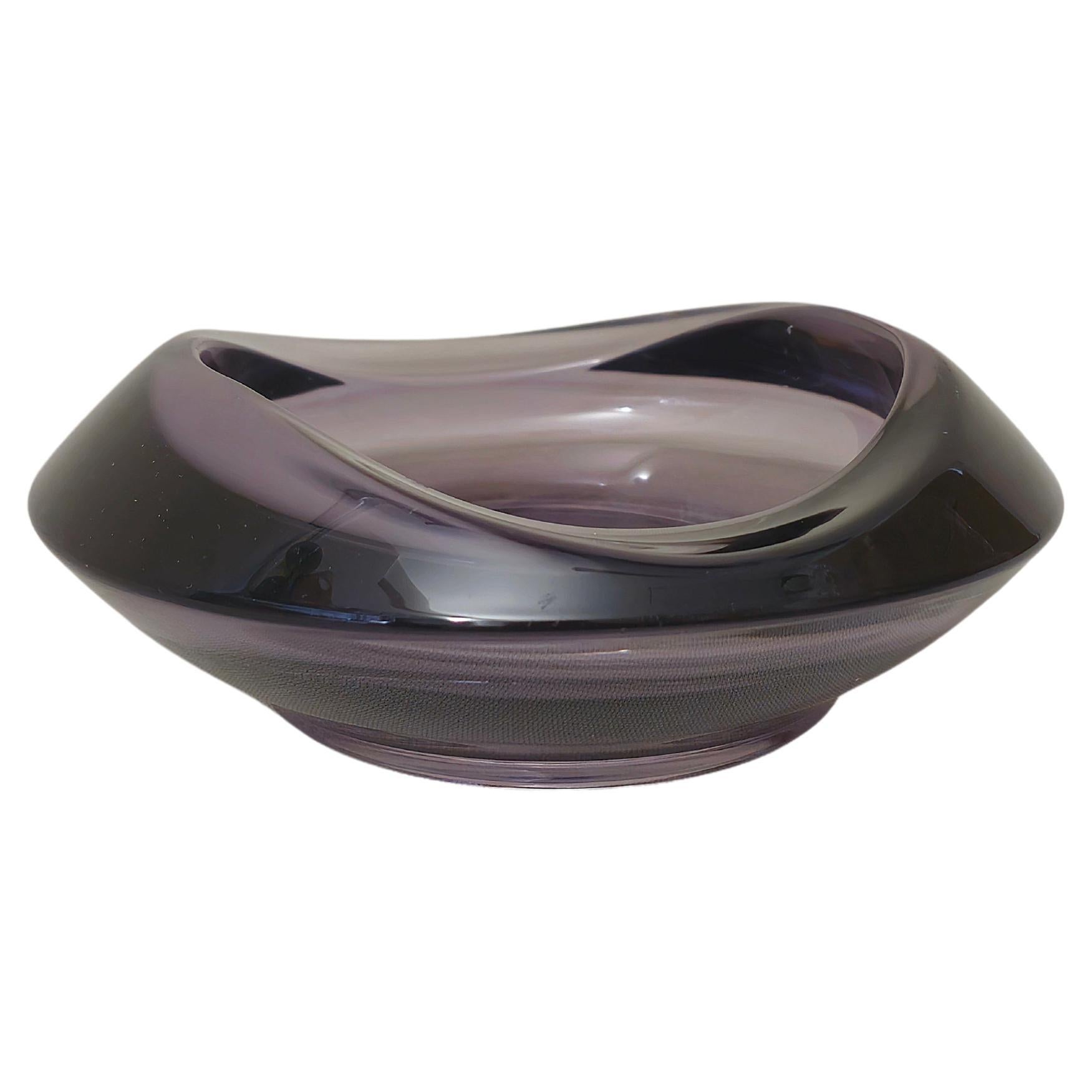 Vide-Poche Decorative Object Violet Murano Glass Midcentury Italian Design 1970s