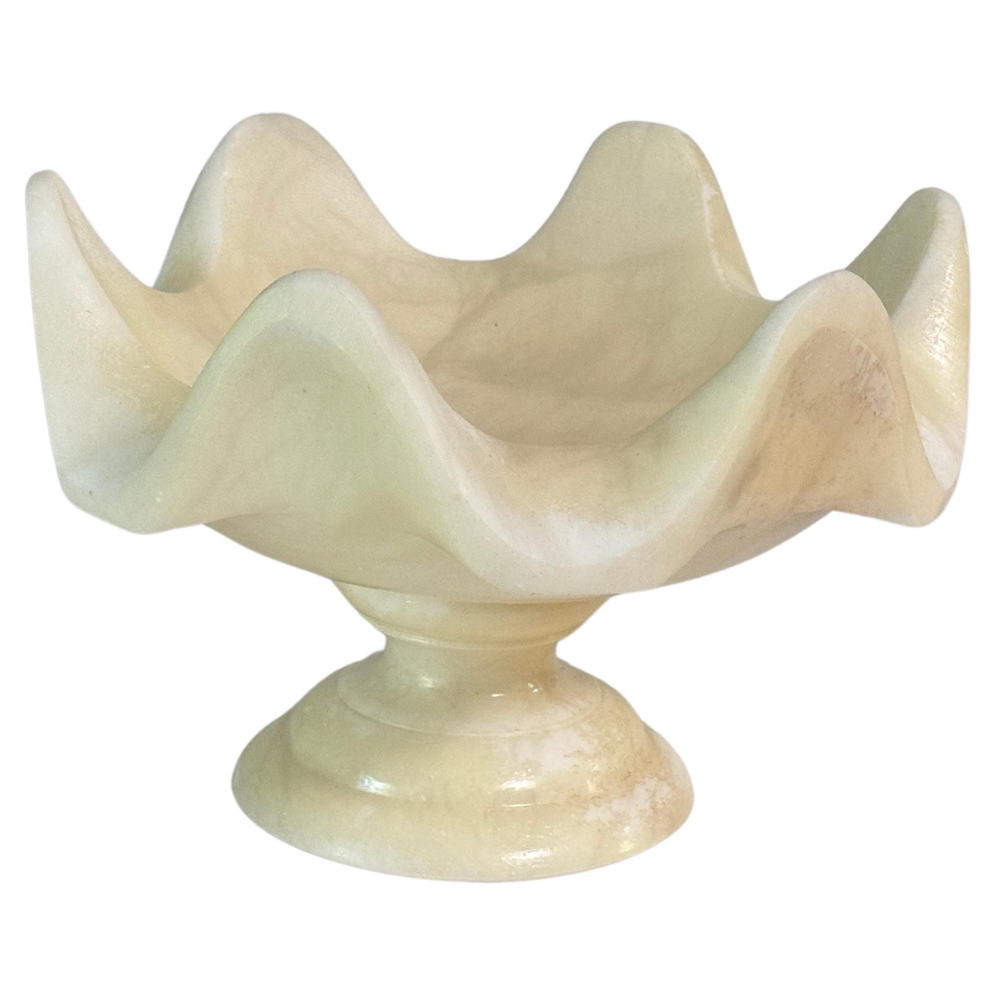 Vide Poche in Alabaster aus Italien 1960, in Farbe Weiß, Großformat im Angebot