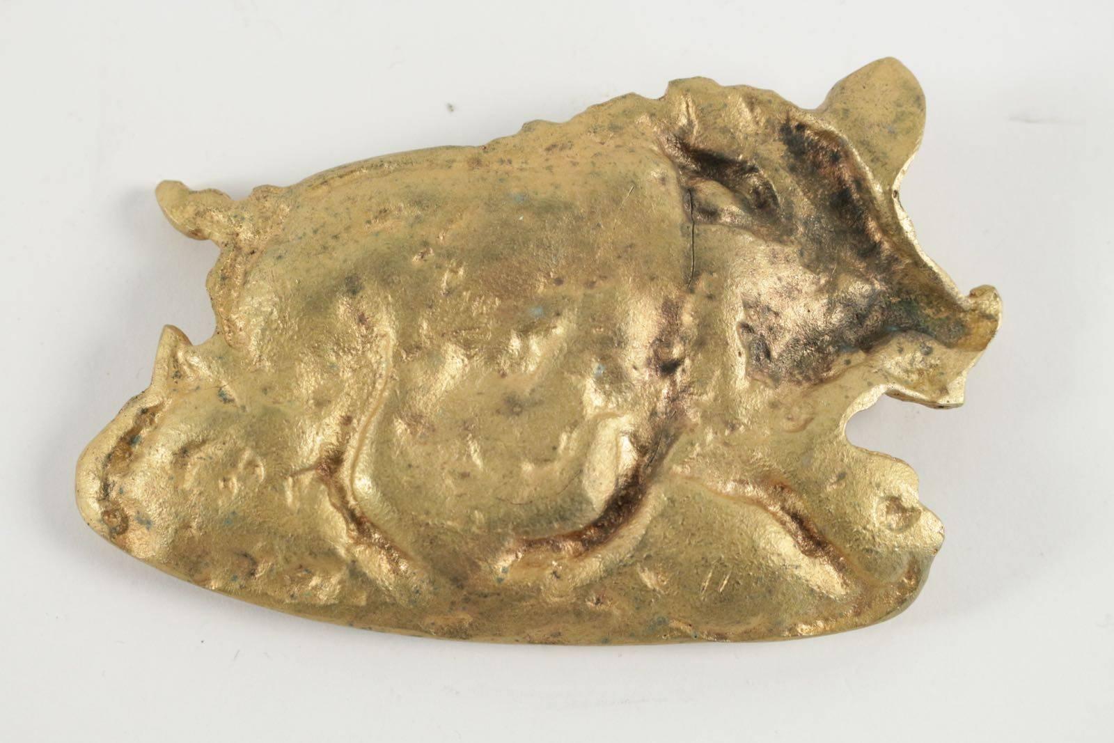 Vide Poche in Gold Gilt Representing a Wild Boar In Good Condition In Saint-Ouen, FR