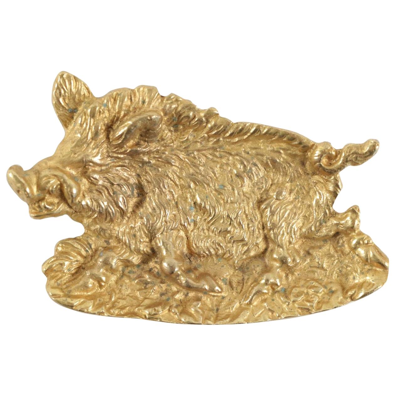 Vide Poche in Gold Gilt Representing a Wild Boar