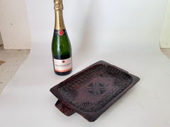 Vide Poche Minimaliste en Bois , Gabon 1950 Couleur Marron