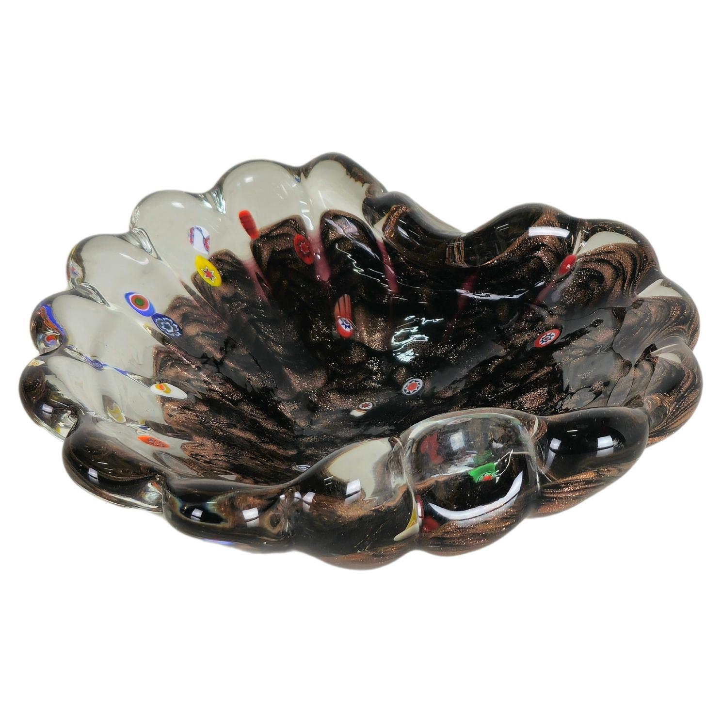 Ablageschale aus Muranoglas, Dino Martens zugeschrieben, Mitte des Jahrhunderts, Italien, 1950er Jahre