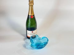 Vide Poche oder Aschenbecher in  Blaues Murano-Kunstglas in Venedig-Blau, Italien, 1970