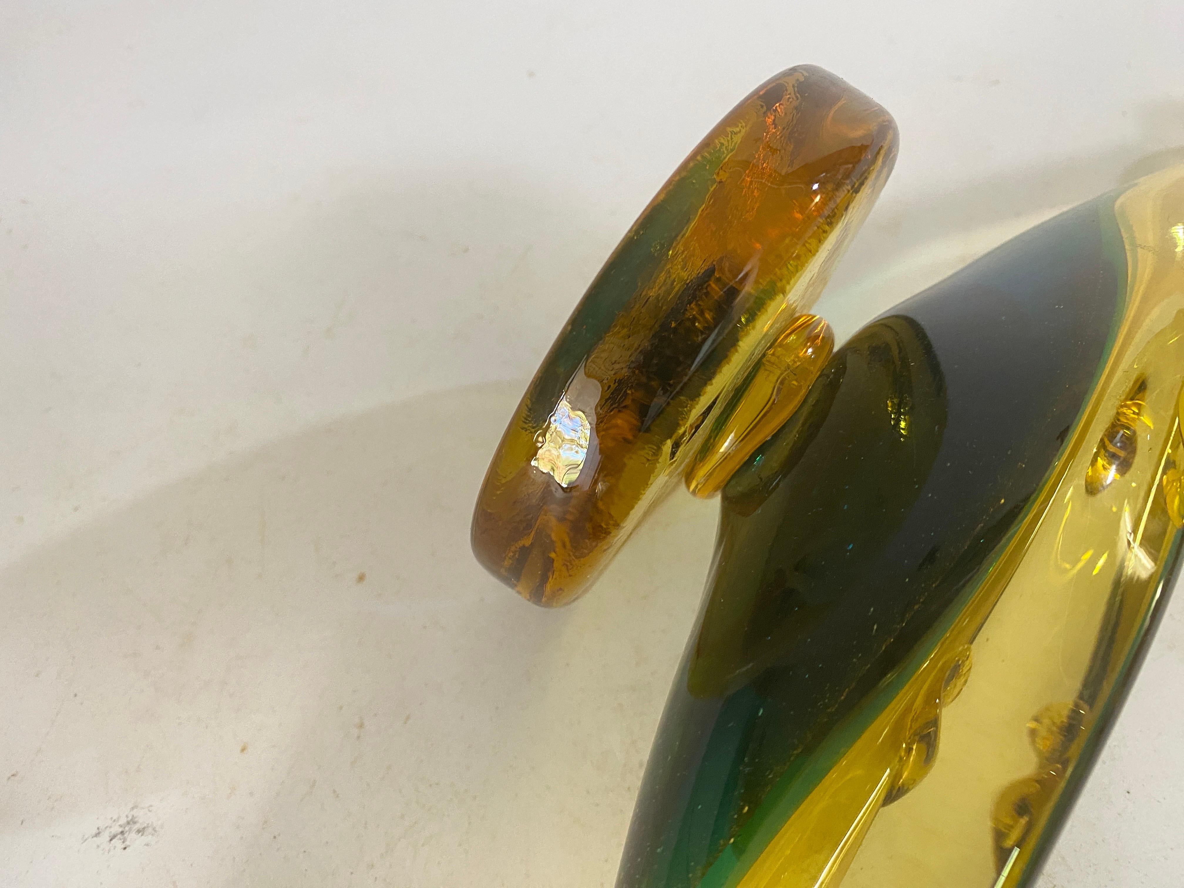 Late 20th Century Vide Poche or Ashtray in  Art Glass Venice Gondola Shaped Italy, circa 1970 For Sale