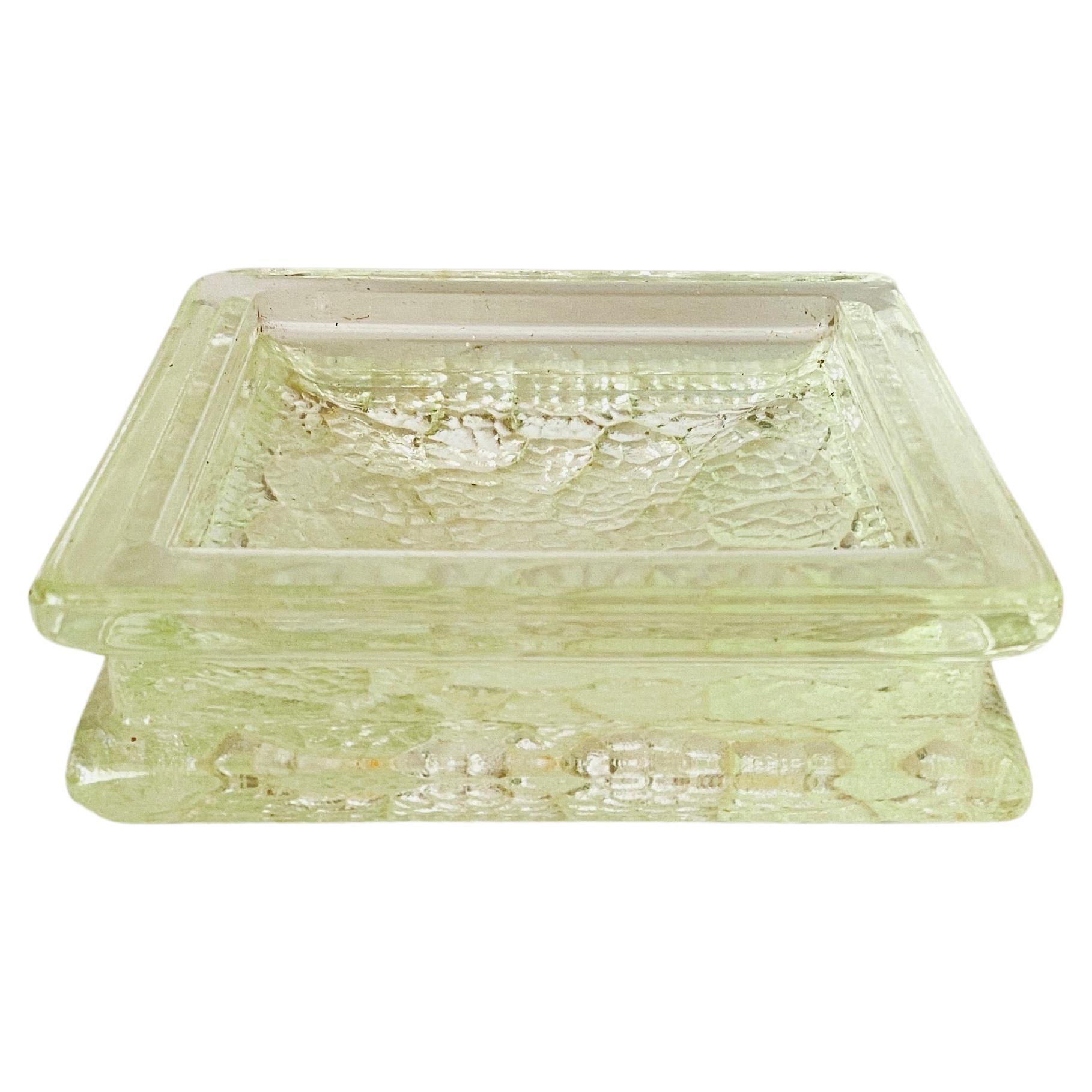 Glass Ashtray or Vide Poche, Butterfly Shape, with a Gilted Decor ...