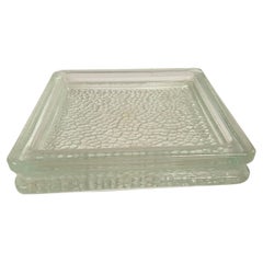 Vide Poche or Ashtray in Glass, Geometrical Patterns France Circa 1970