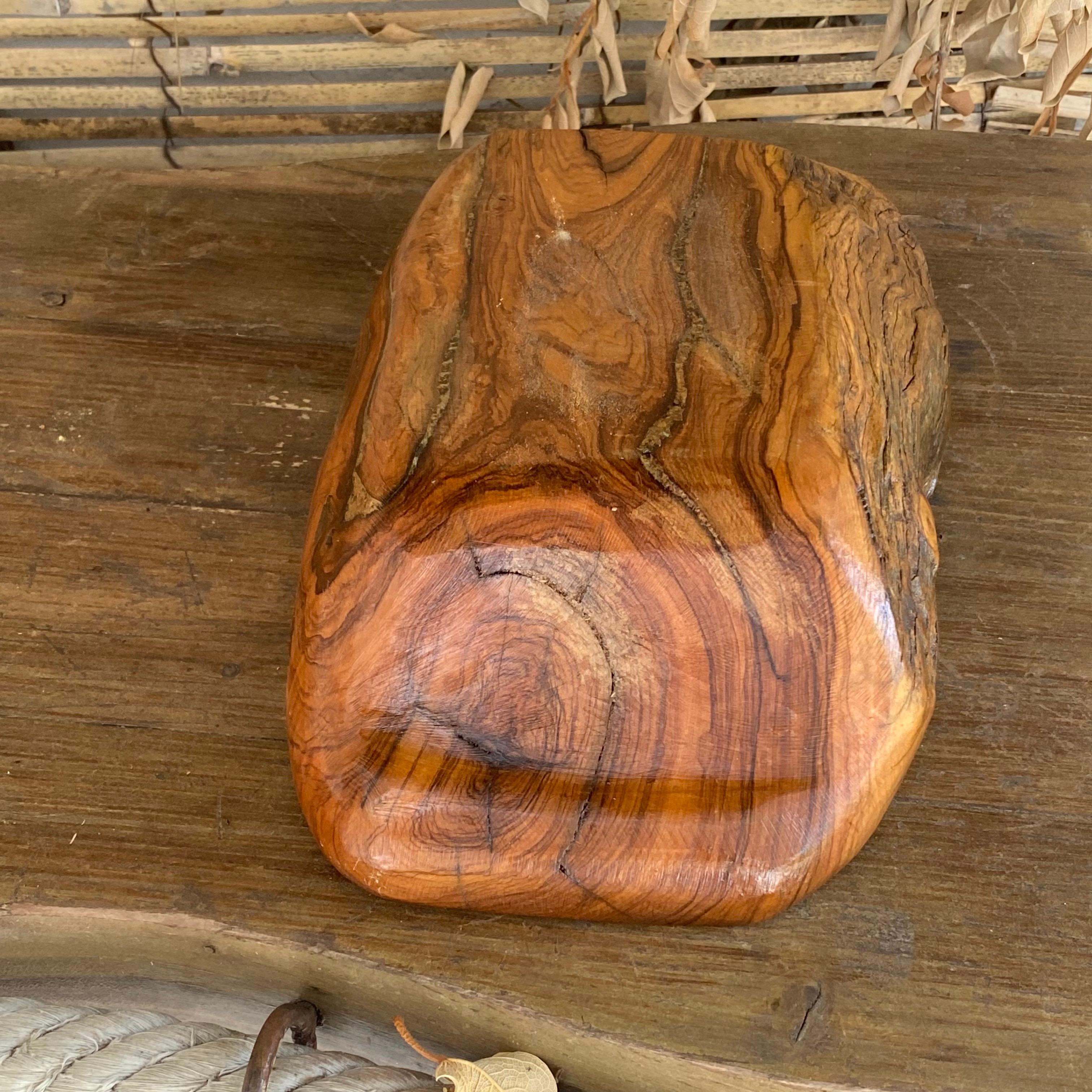 Vide-Poche ou bol en bois à patine ancienne, France, 1950 en vente 4