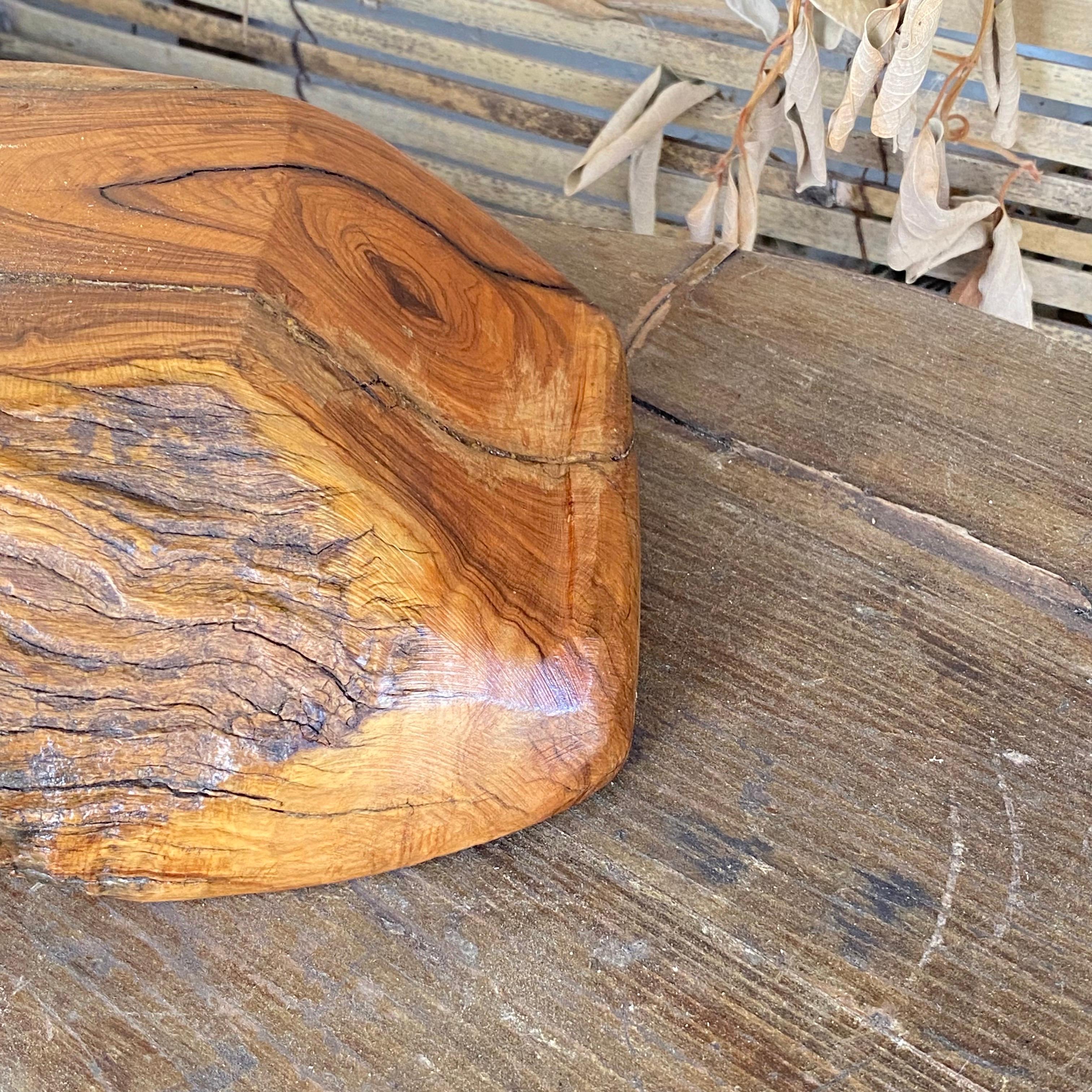 Vide Poche or Bowl in Wood, Old Patina, France 1950 6