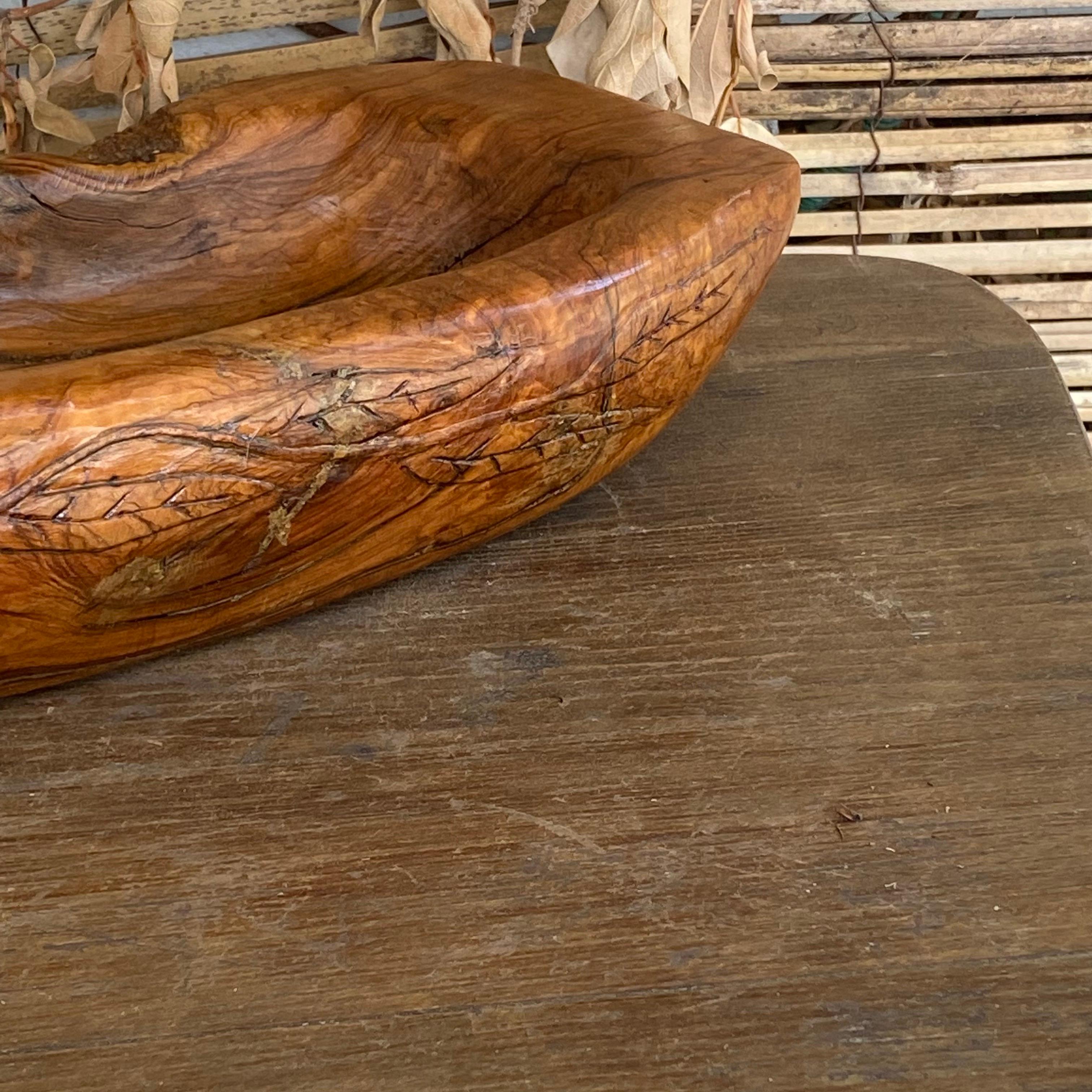 Vide Poche or Bowl in Wood, Old Patina, France 1950 For Sale 2