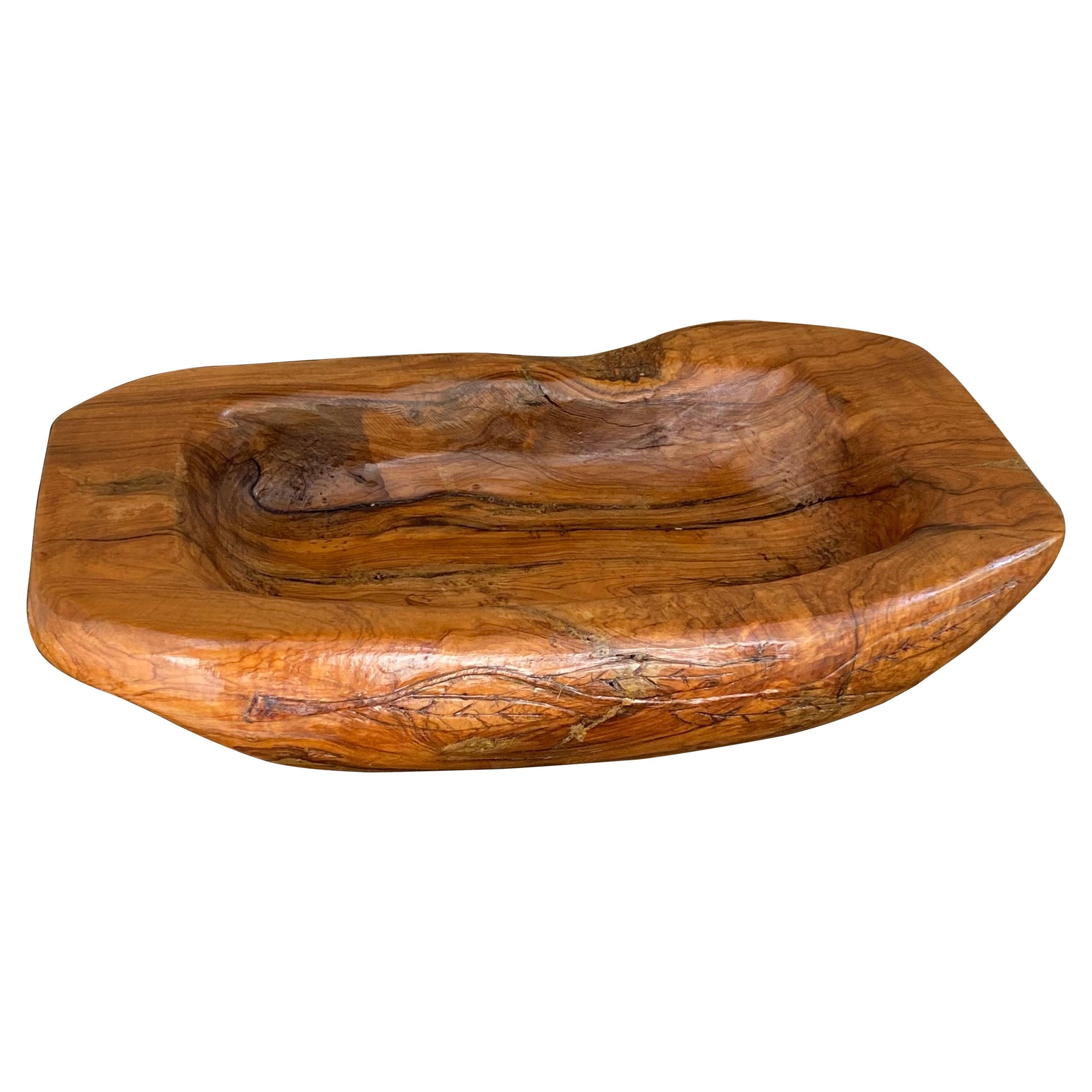 Vide Poche or Bowl in Wood, Old Patina, France 1950 For Sale