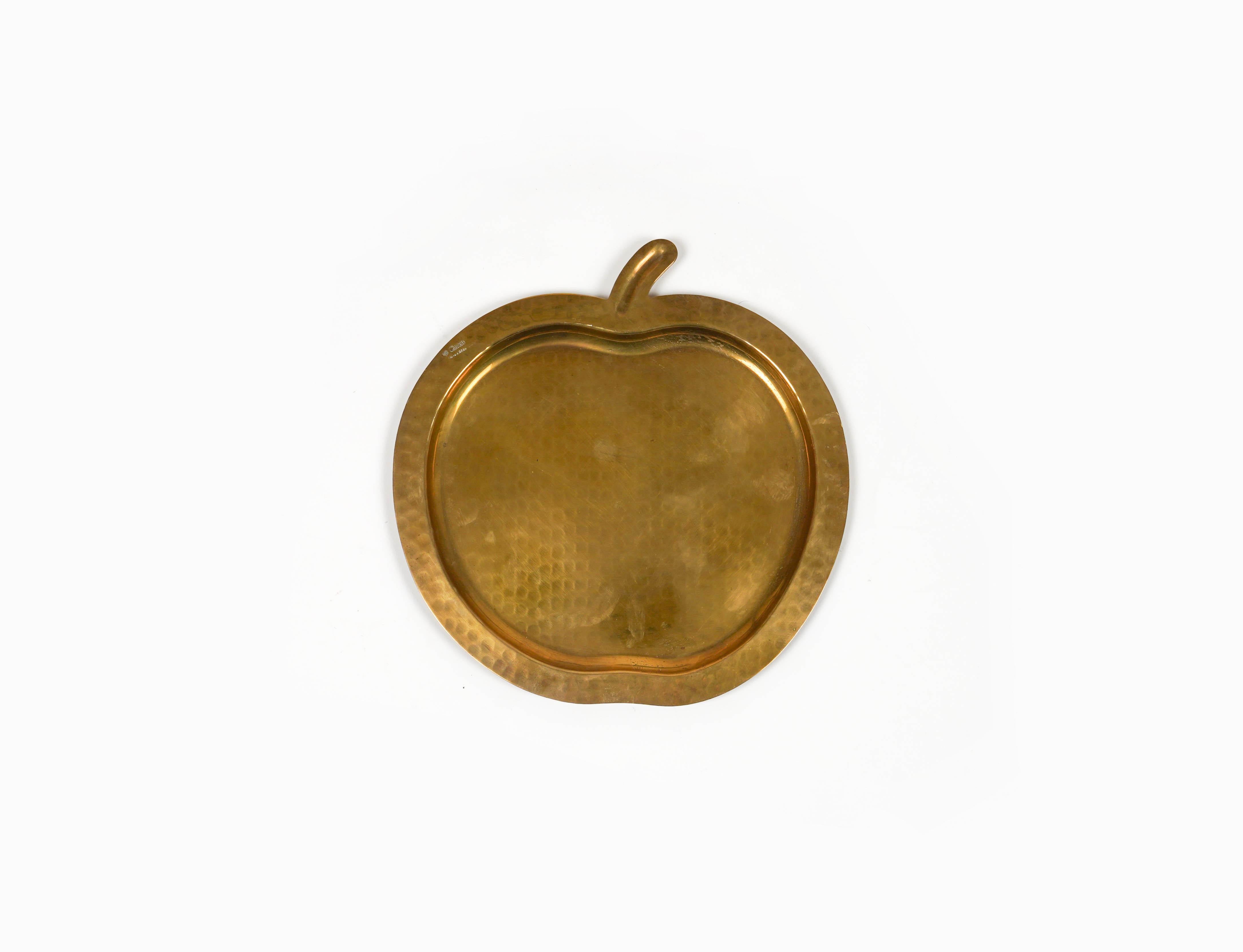 Mid-Century Modern Vide-Poche or Centerpiece Brass Apple-Shaped by Renzo Cassetti, Italy 1960s For Sale