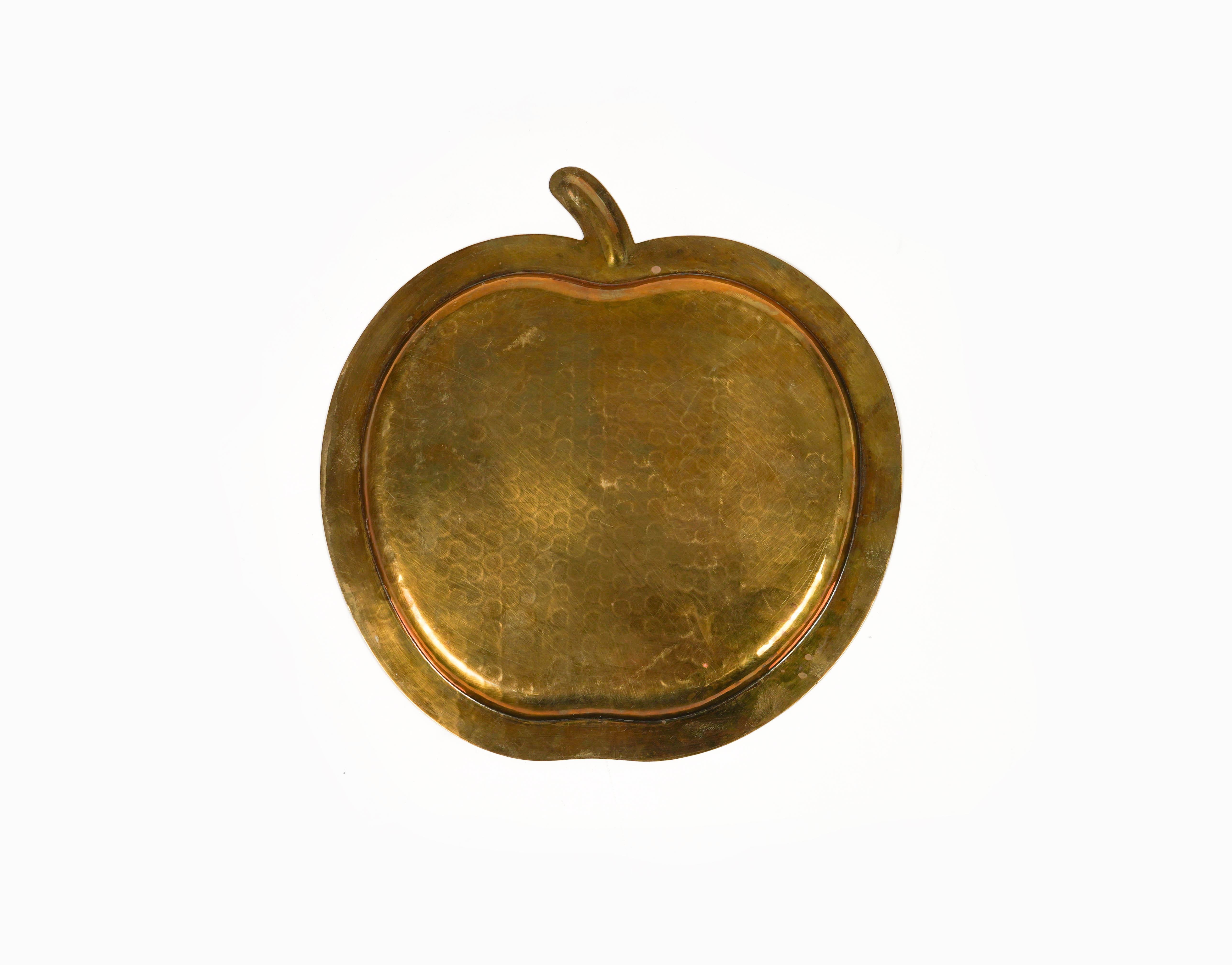 Vide-Poche or Centerpiece Brass Apple-Shaped by Renzo Cassetti, Italy 1960s For Sale 2