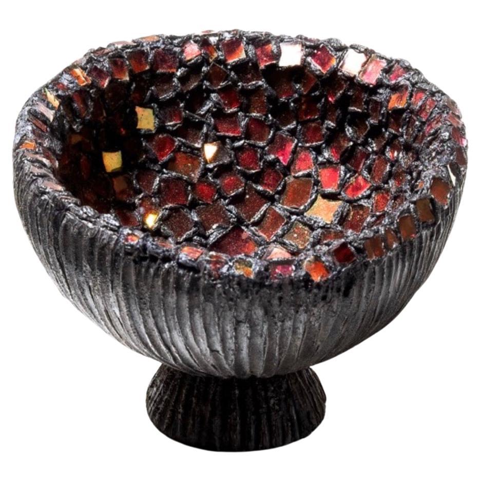Vide-poches Cup by Line Vautrin – Talosel encrusted with garnet mirrors