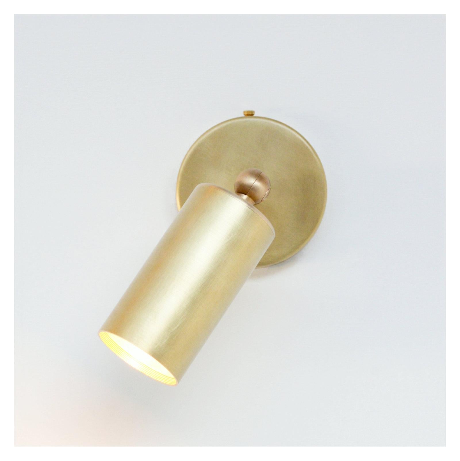 British Videre Modern Wall Light in Brushed Brass, Made in Britain For Sale