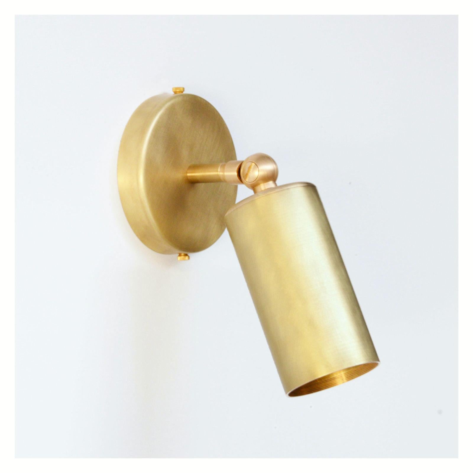 Burnished Videre Modern Wall Light in Brushed Brass, Made in Britain For Sale
