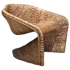 Fauteuil Vidigal 2 en fibre naturelle brésilienne contemporaine tissée à la main  par Lattoog