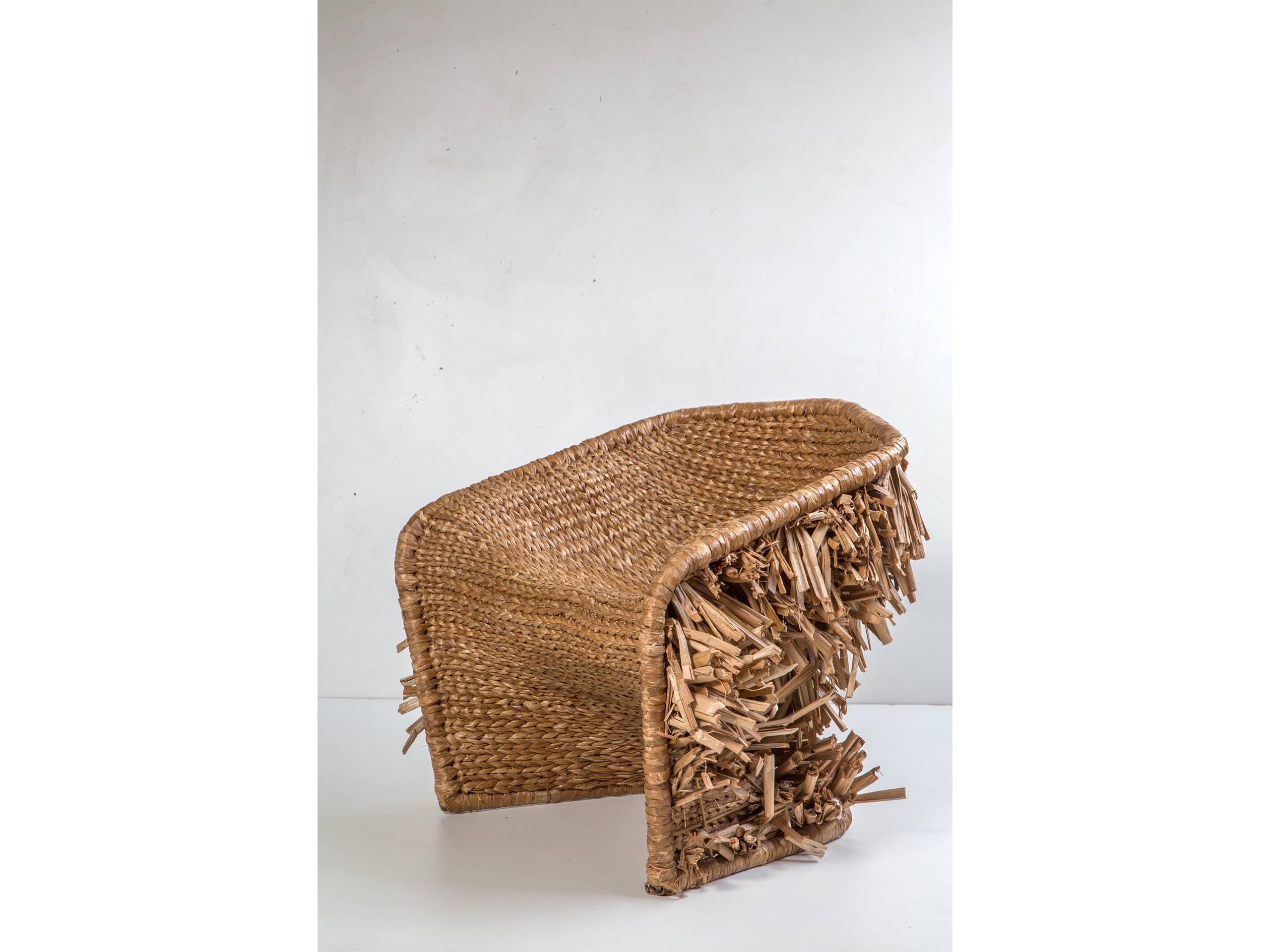 Easychair Vidigal Brazilian Contemporary Handwoven Natural Fiber by Lattoog For Sale 2