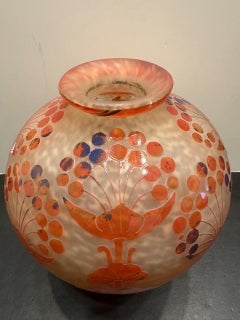 vidrio estilo Art Déco << Décor Airelle >>Schneider (Le Verre Français)