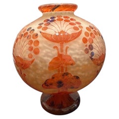 vidrio estilo Art Déco << Décor Airelle >>Schneider (Le Verre Français)