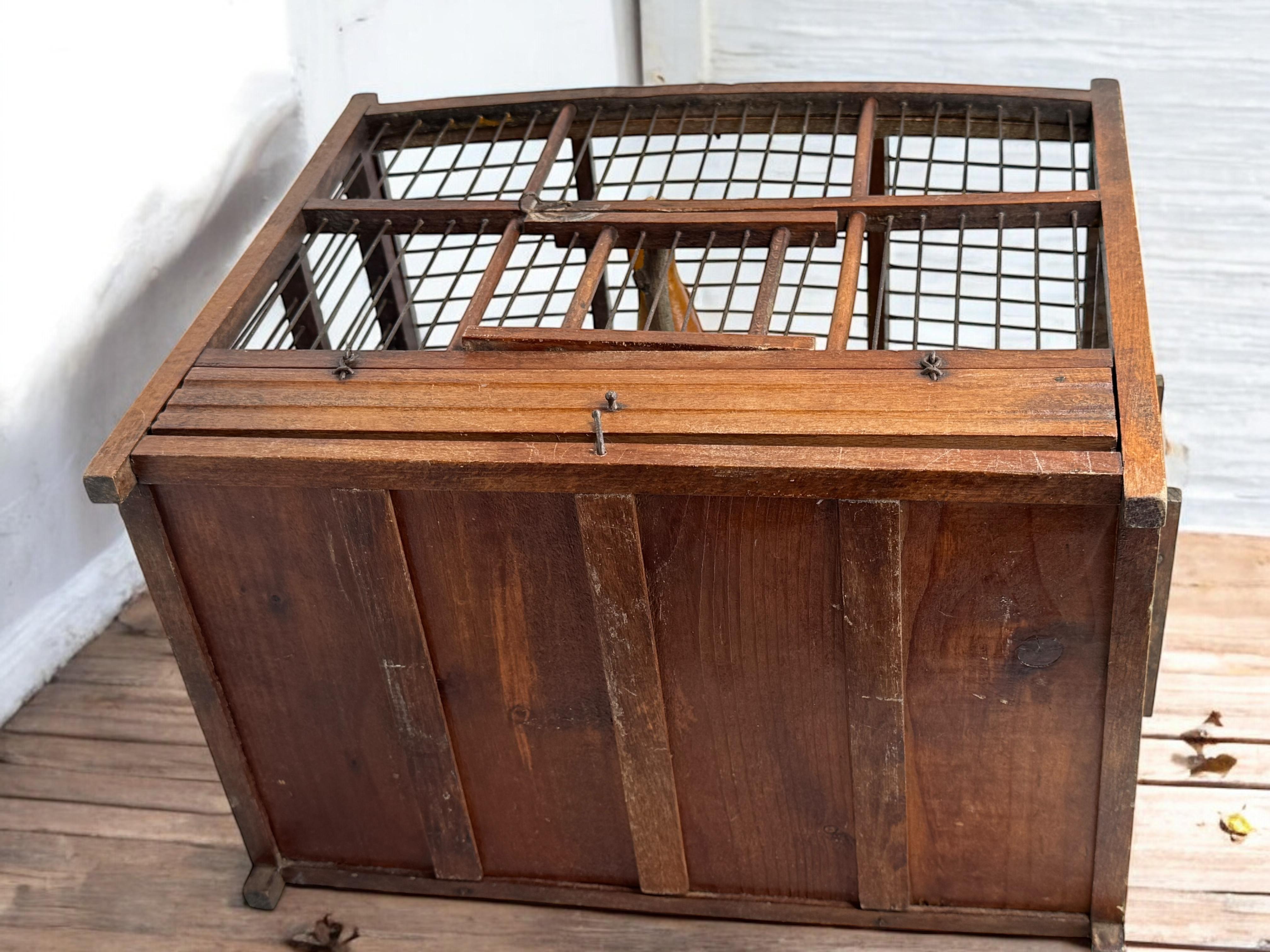 Viechtauer Hand Carved Wood Vogel in Folk Art Birdcage Österreich 1900s oder älter im Angebot 11