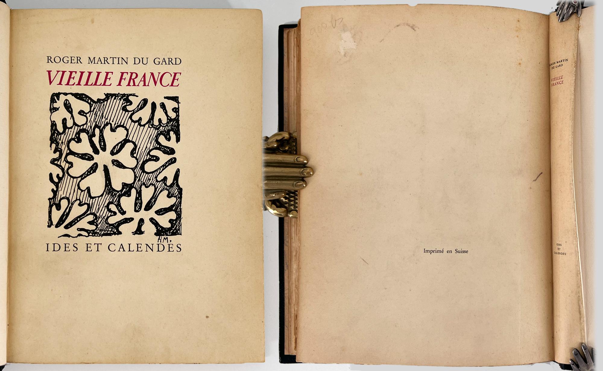 French Vieille France by Roger Martin DuGard - Art Deco Binding - Henri Matisse cover For Sale