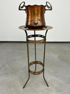 Viena secession brass side table by Josef Hoffmann