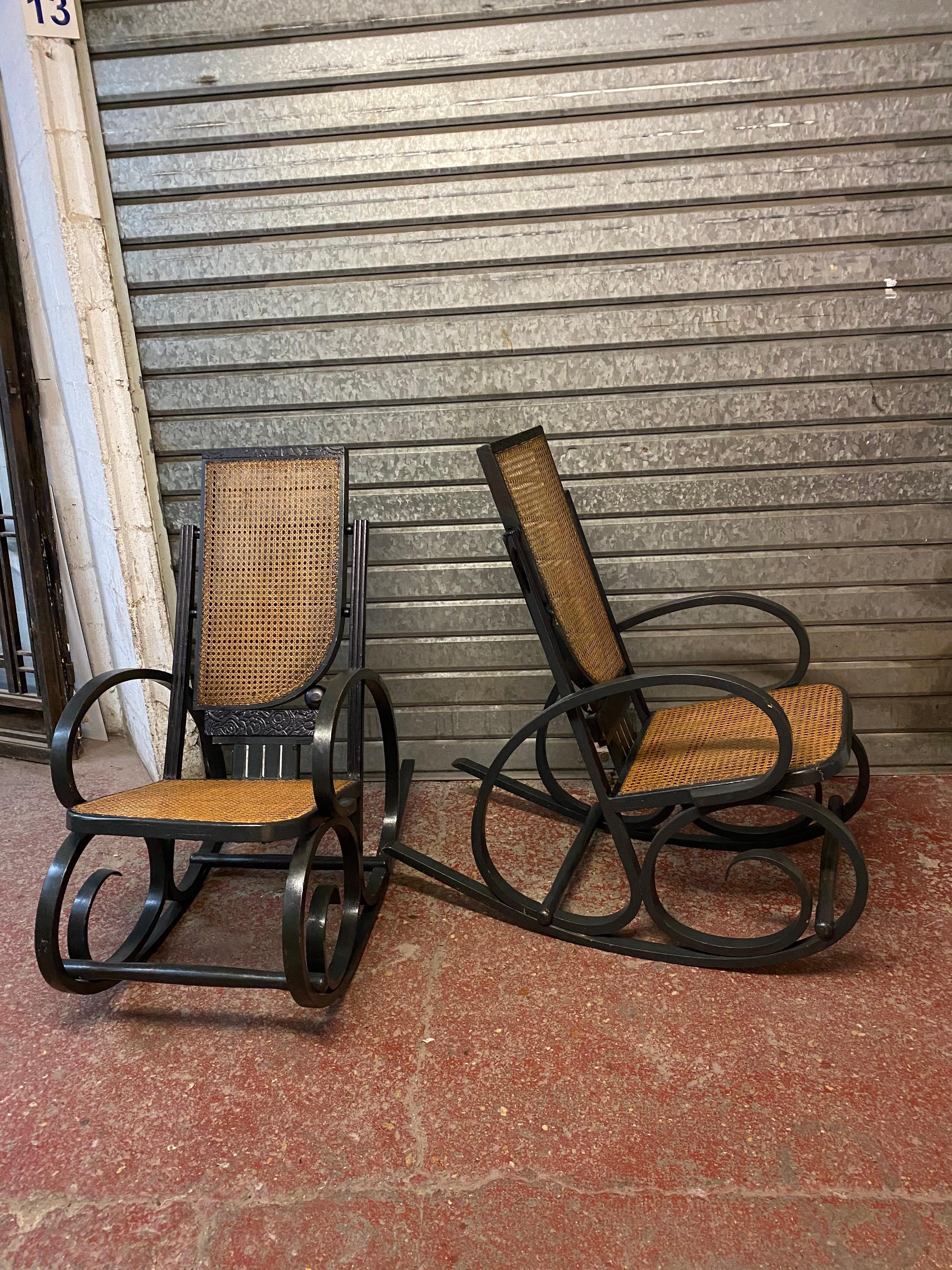 Mid-Century Modern Viener Werkstatte Rocking Chair For Sale
