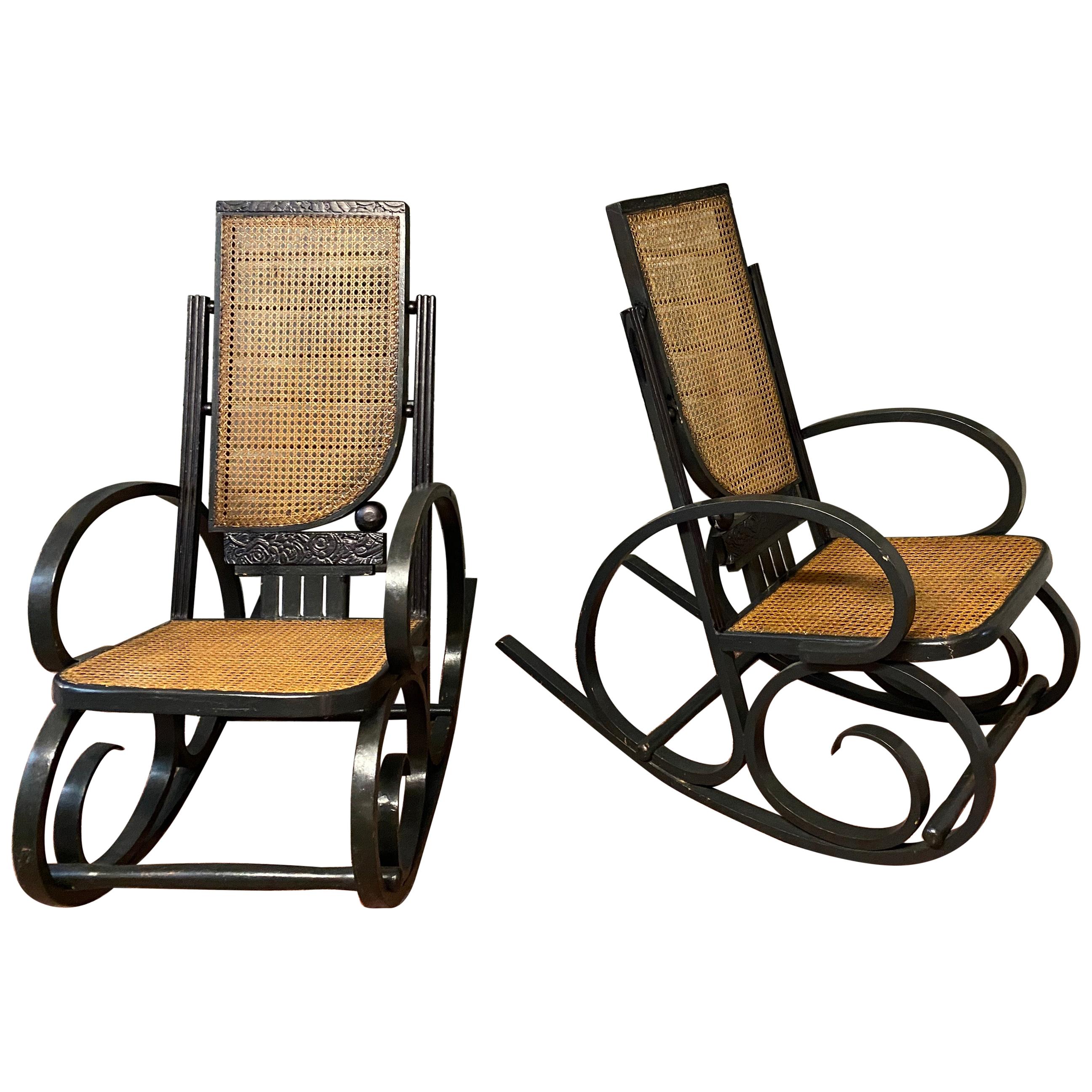 Viener Werkstatte Rocking Chair For Sale