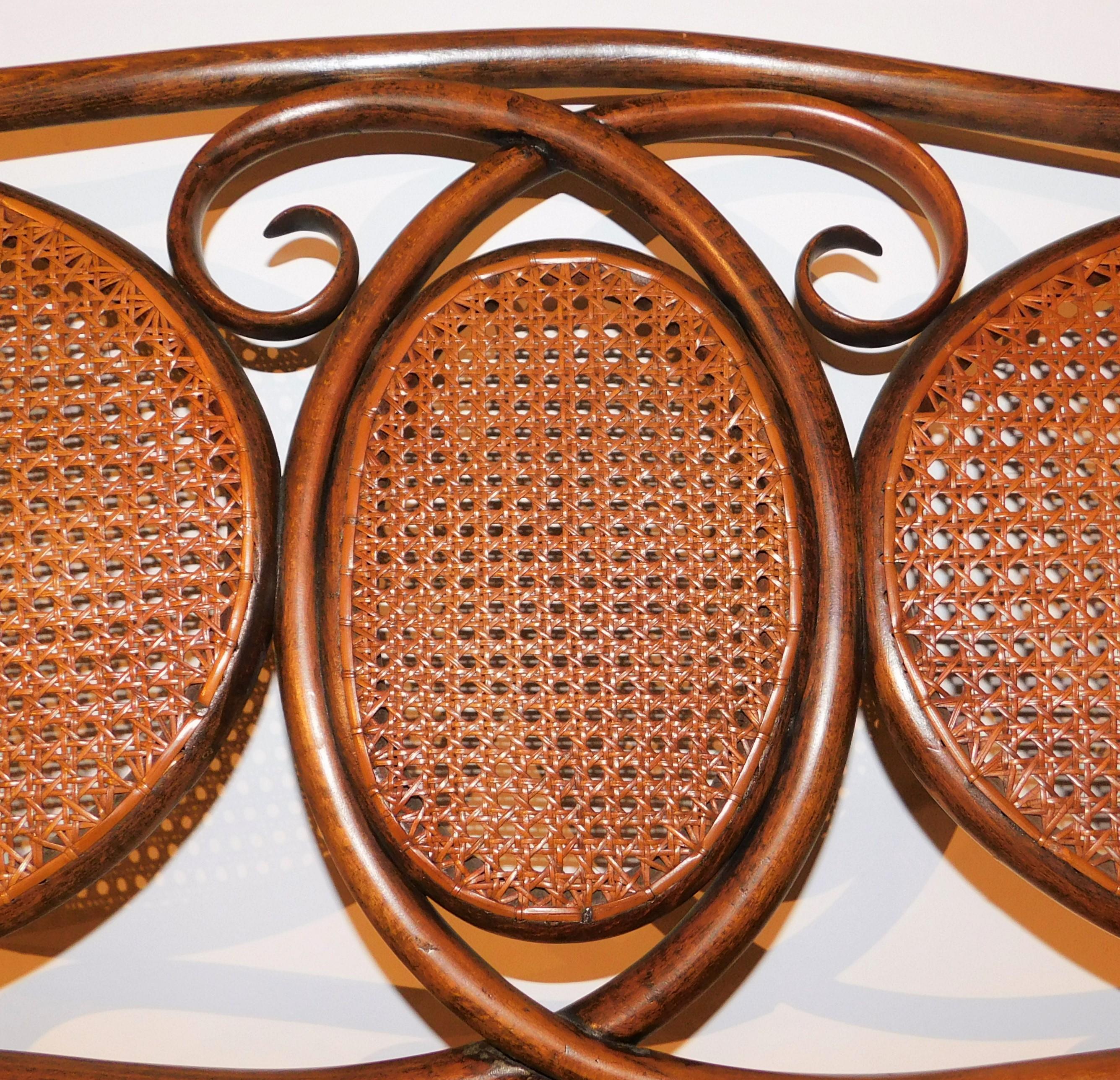Banc en bois courbé Art Nouveau du sécessionniste viennois Gebruder Thonet 5