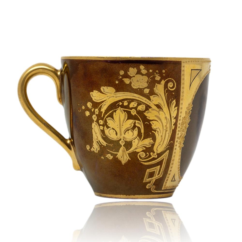 Tazza e piattino in porcellana viennese del XIX secolo in vendita 8