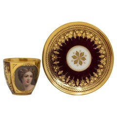 Vienna 19th Century Porcelain Cup and Saucer