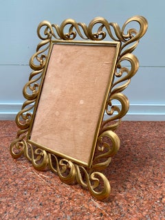 English Art Nouveau Brass Portrait Easel Picture Frame c1910