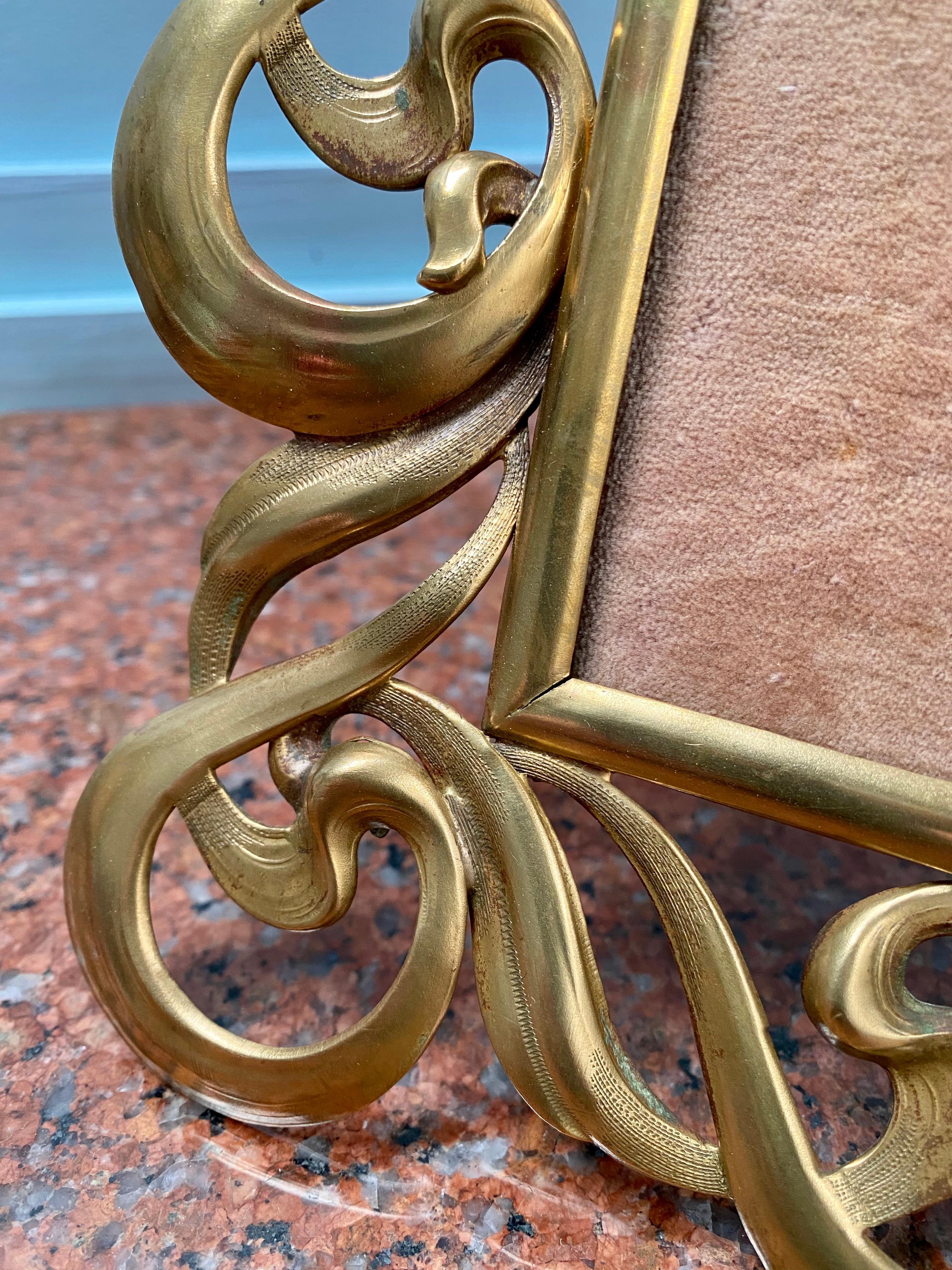 20th Century English Art Nouveau Brass Portrait Easel Picture Frame c1910 For Sale