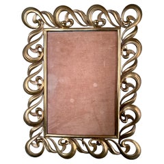 English Art Nouveau Brass Portrait Easel Picture Frame c1920