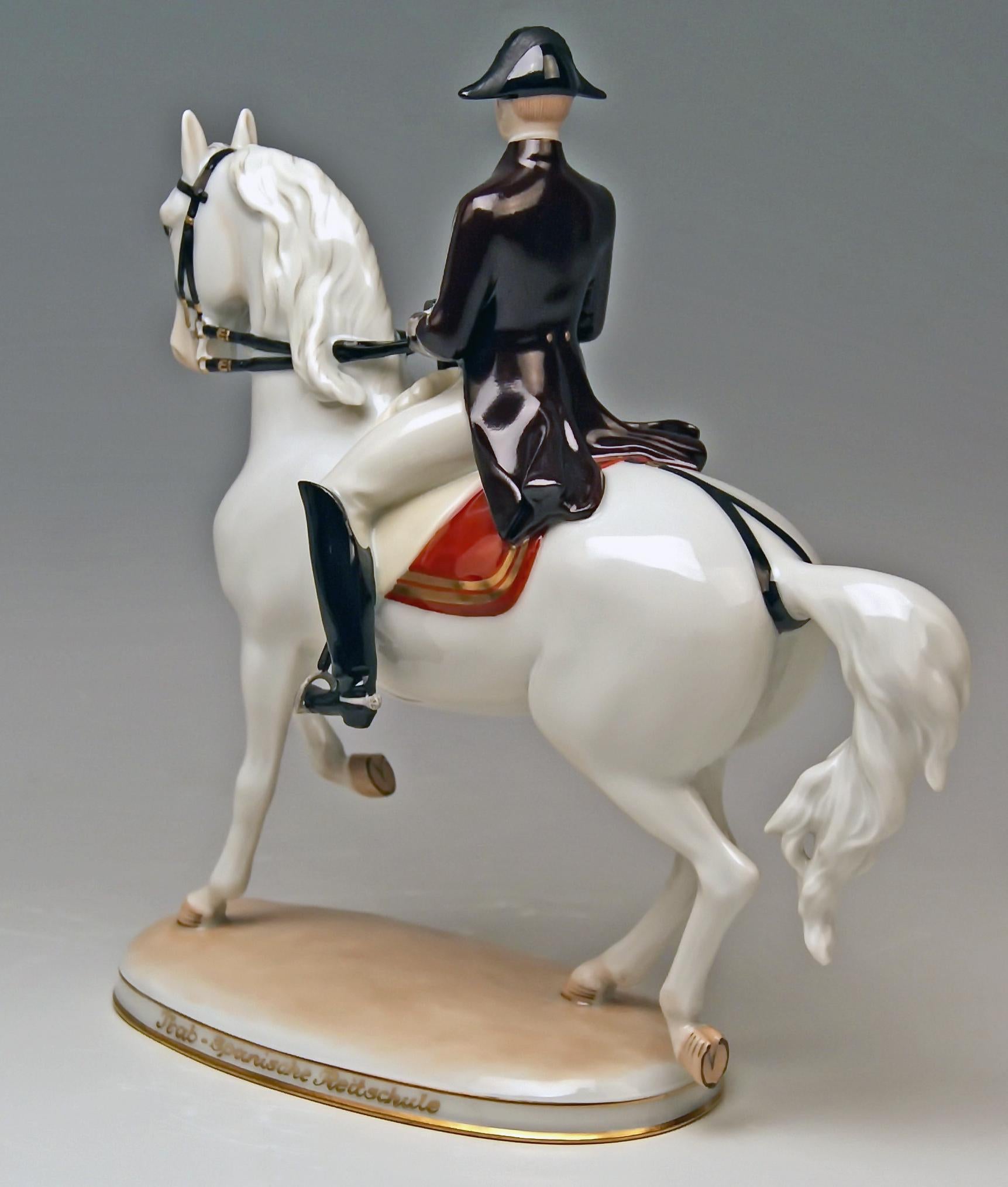 Other Vienna Augarten Horse Trab Albin Doebrich Model 1592 Spanish Riding School
