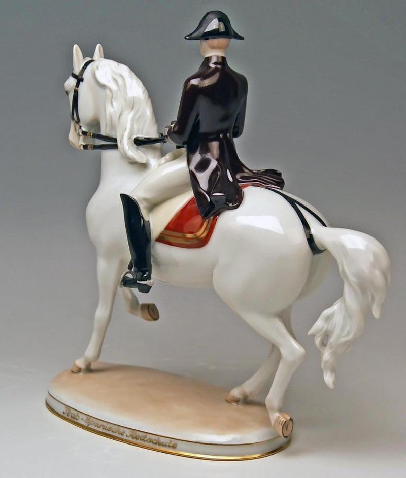 Austrian Vienna Augarten Horse 'Trab' Albin Doebrich Model 1592 Spanish Riding School For Sale