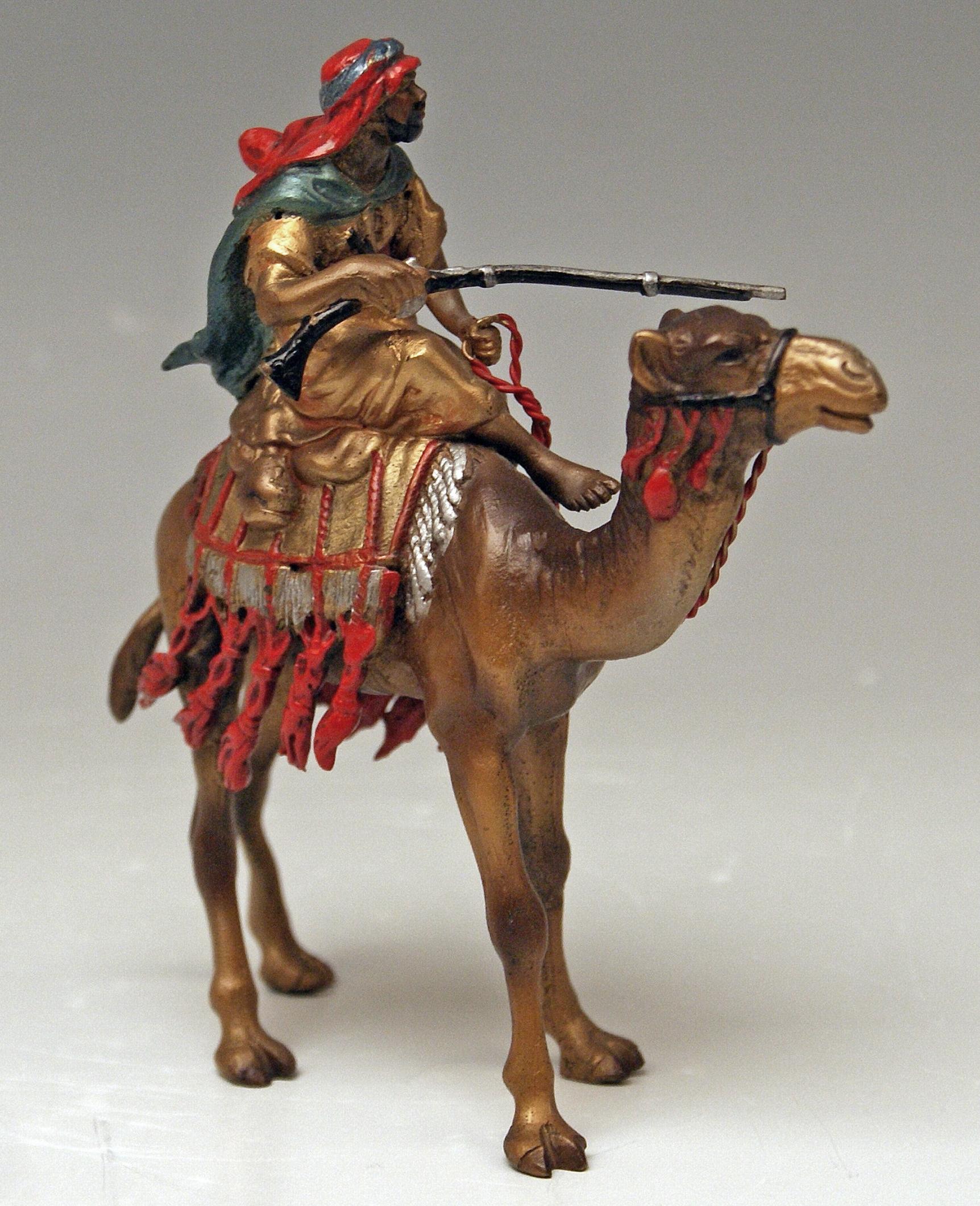 Stunning bronze figurine: Arab Man Riding on Camel

This finest bronze figurine manufactured by Franz Bergman is manufactured with greatest care; Arab Man Rides On A Camel / this bronze item is of stunning liveliness / the details are amazingly