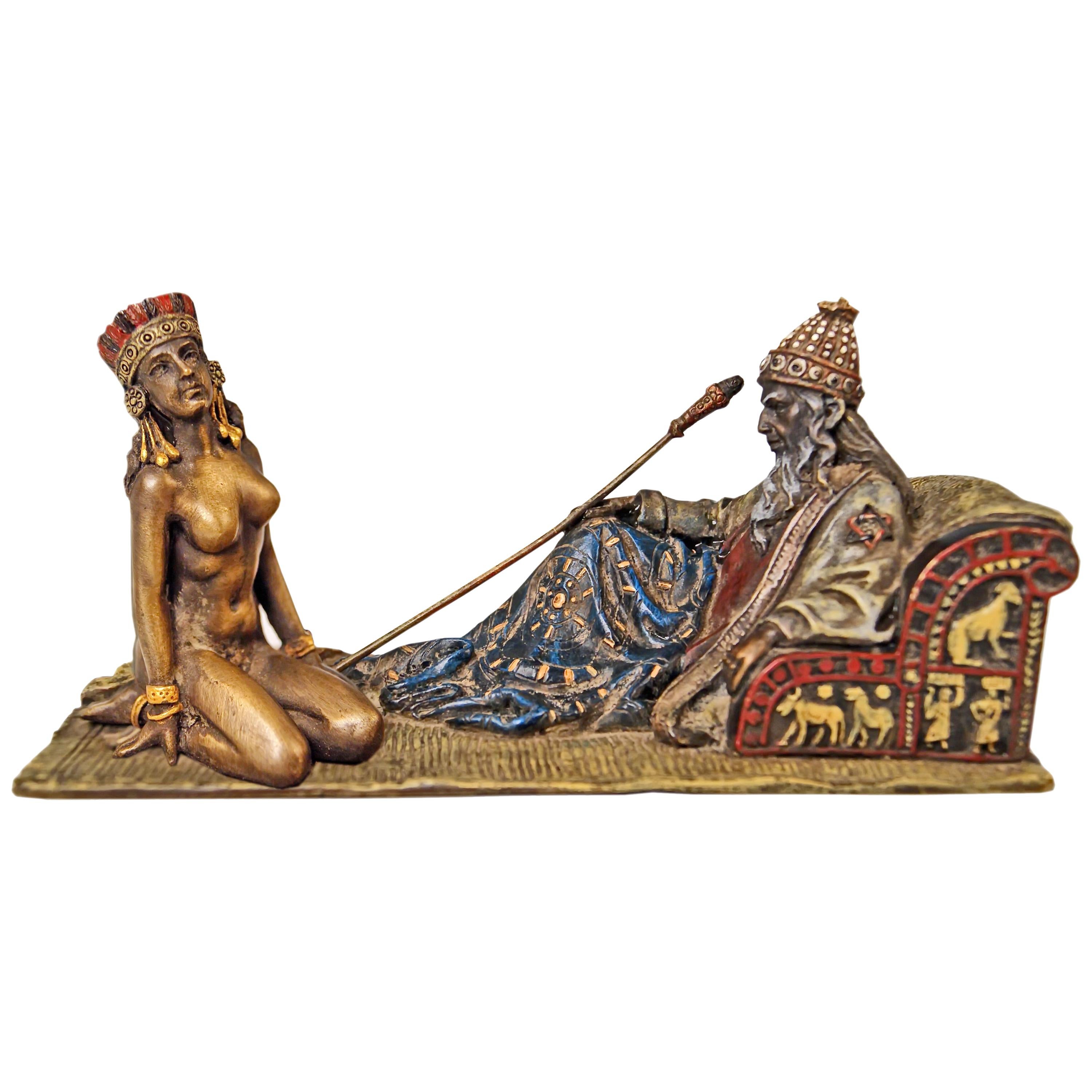  Vienna Bergman Bronze Figurines King David and Bathsheba Vintage made c.1905