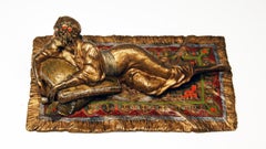 Vienna Bergman Bronze Oriental Lady Lying on Carpet, circa 1900