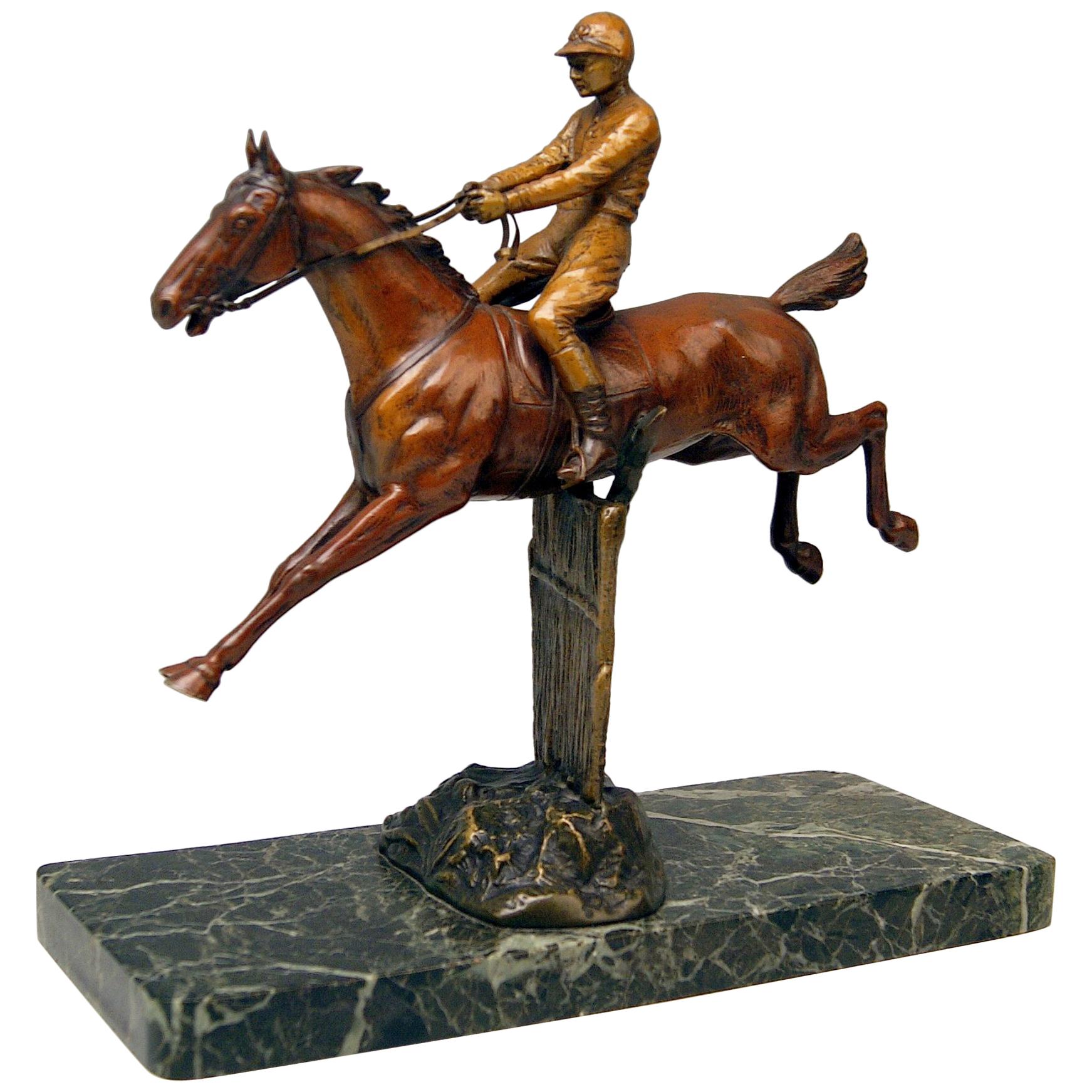 Vienna Bergman Bronze Show Jumper Jumping Horse Vintage Made, circa 1905
