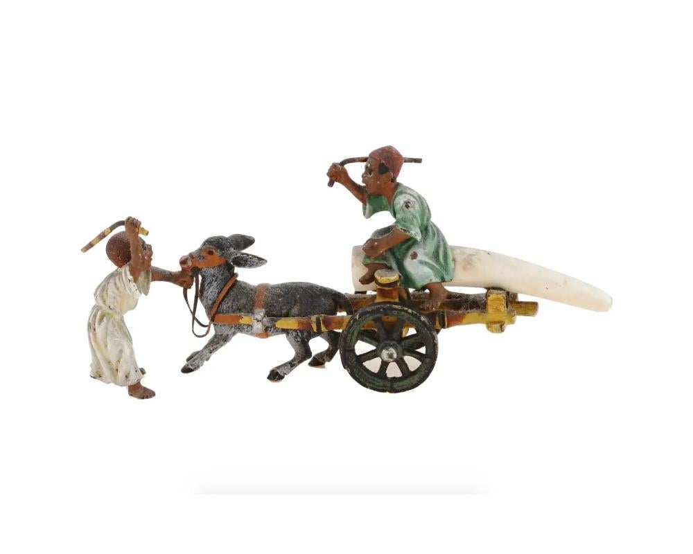 Wiener Franz Bergman-Figurengruppe aus Bronzeguss, bemalt (Österreichisch) im Angebot