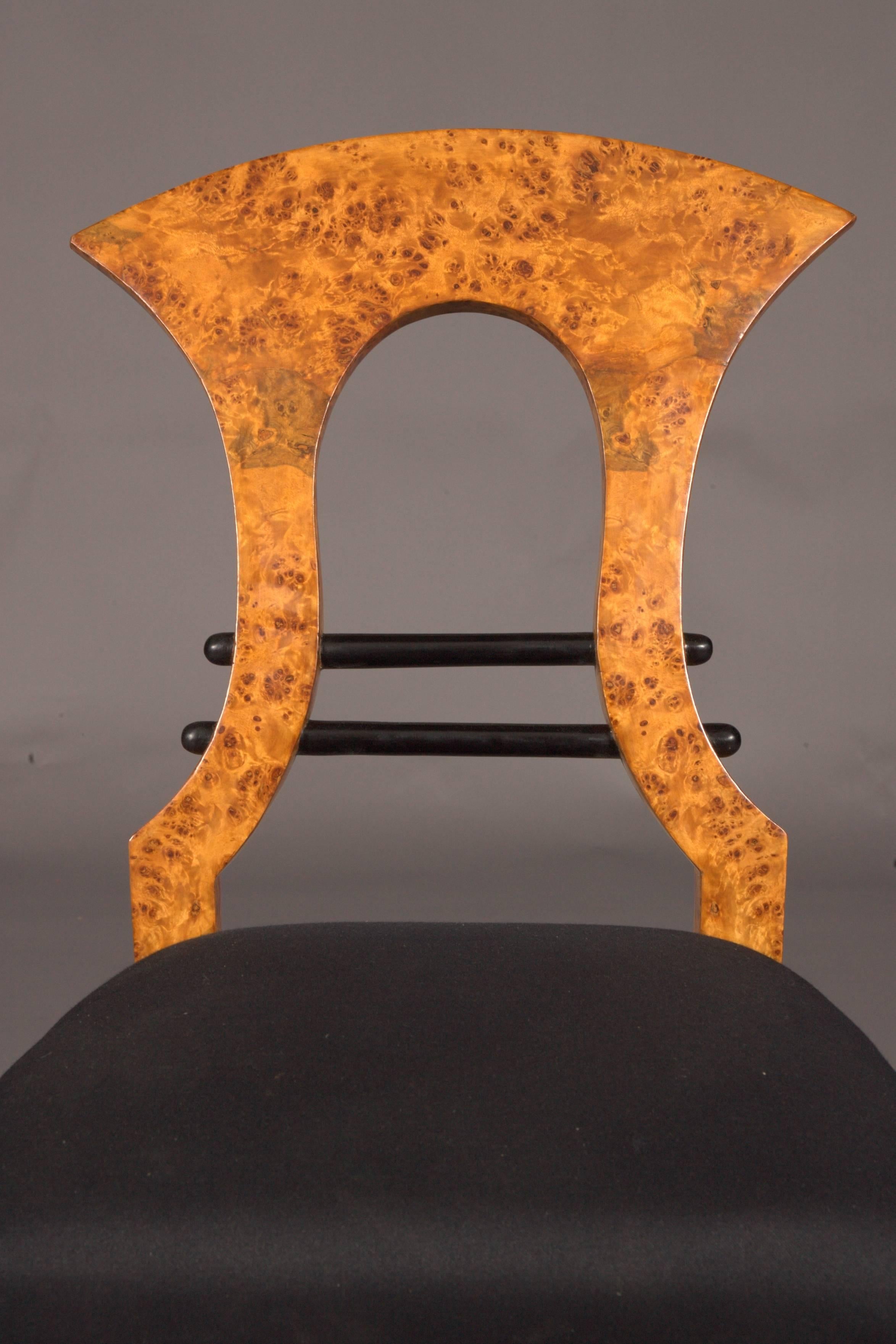 Vienna Biedermeier Chair after antique Josef Danhauser birdie maple veneer 3