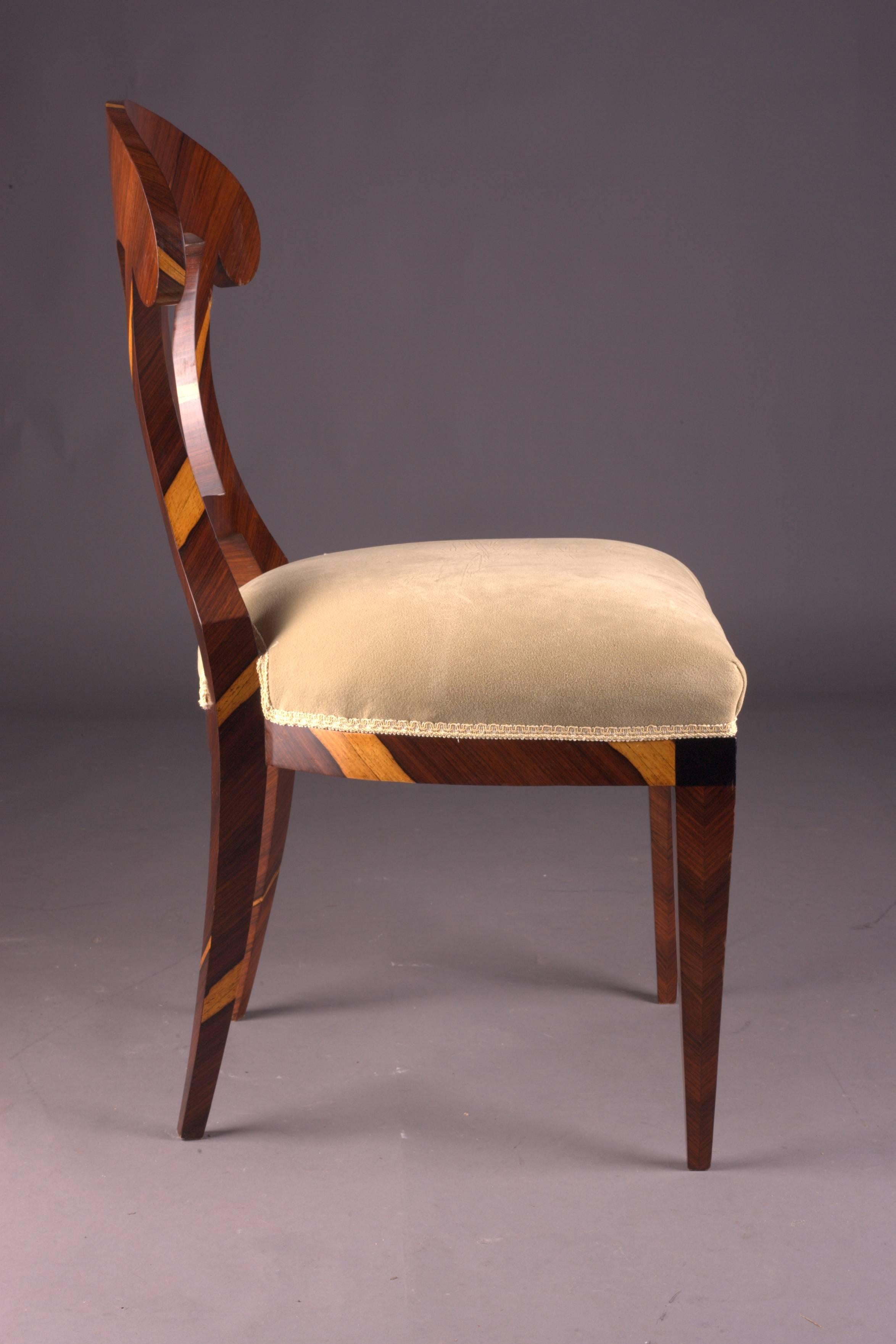 Vienna Biedermeier Chair After antique Josef Danhauser palisander veneer In Good Condition In Berlin, DE