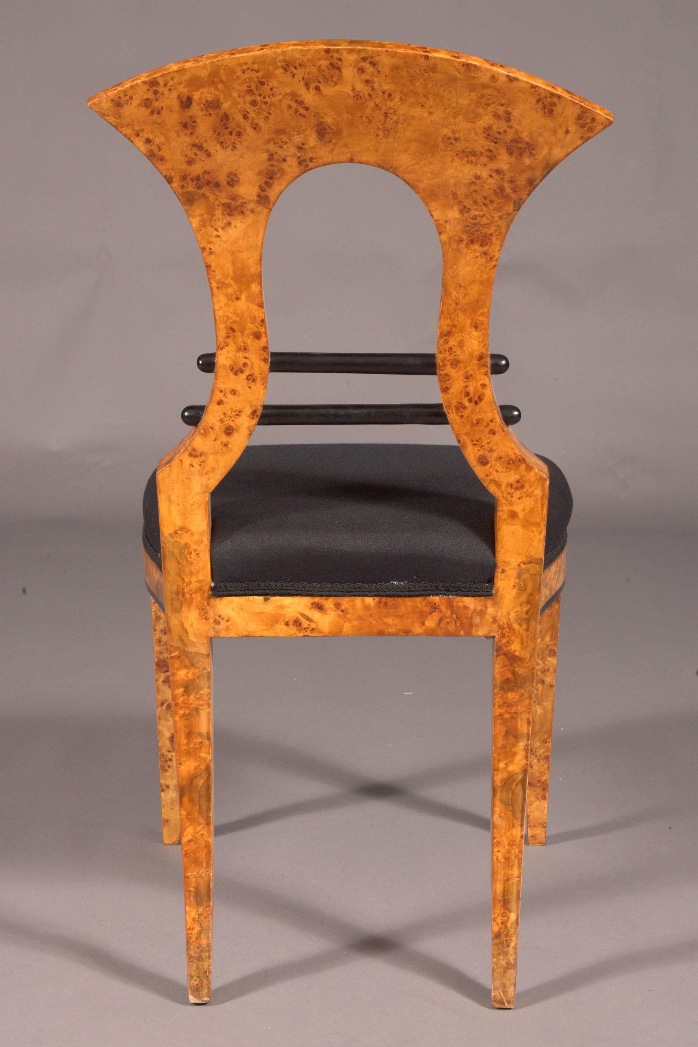 Birdseye Maple Vienna Biedermeier Chair after antique Josef Danhauser birdie maple veneer