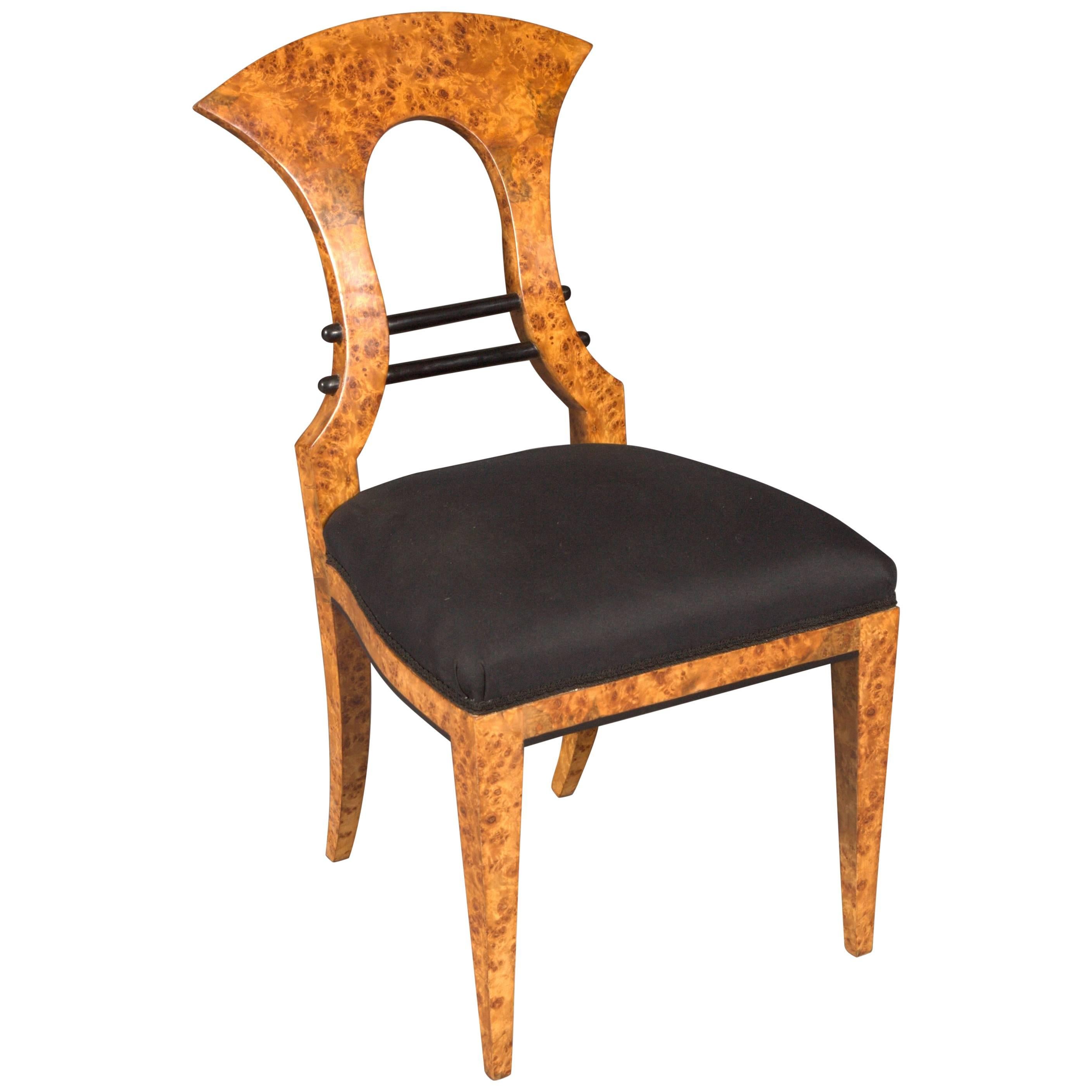 Vienna Biedermeier Chair after antique Josef Danhauser birdie maple veneer