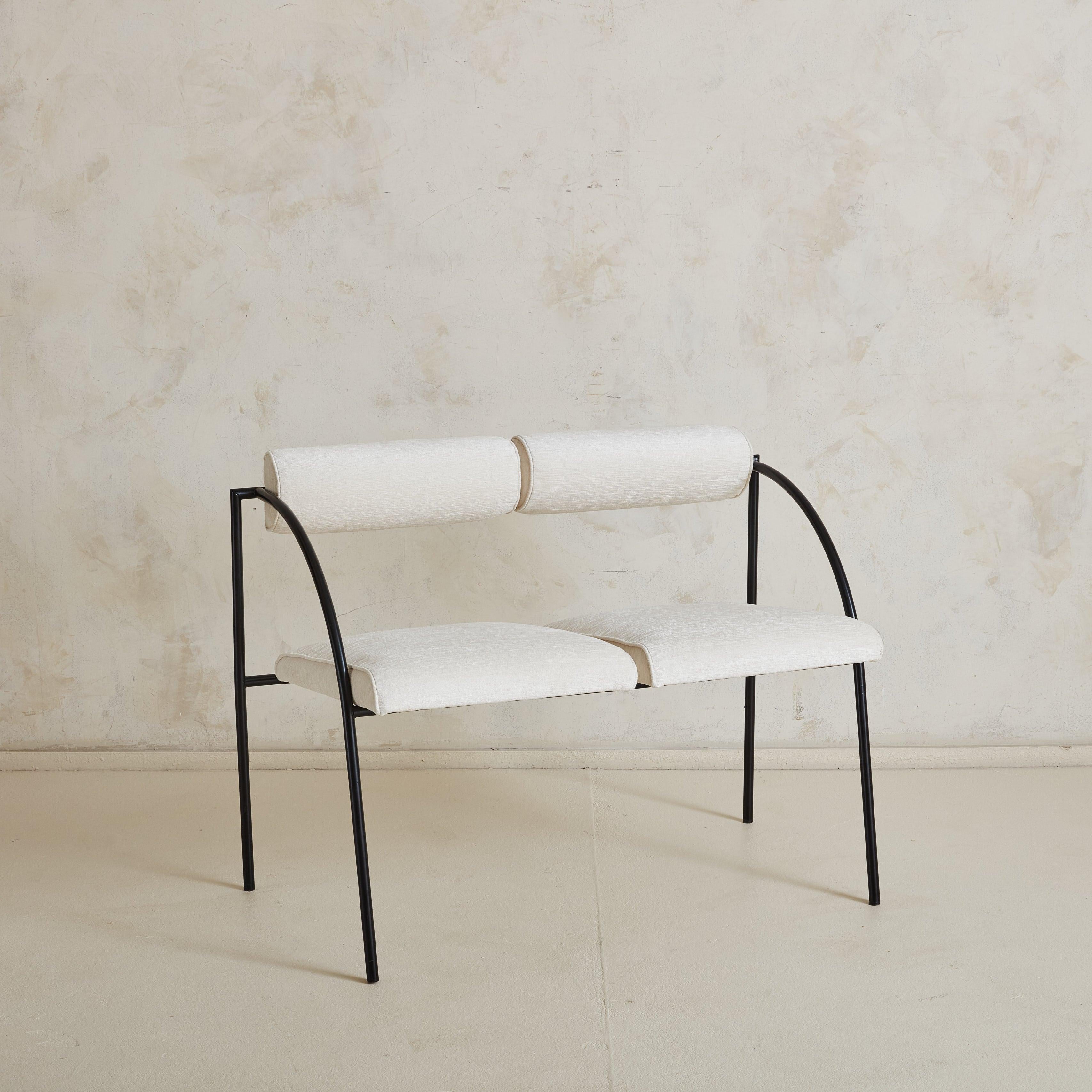 Modern ‘Vienna' Black Metal Settee by Rodney Kinsman for Bieffeplast, Italy 1980s For Sale