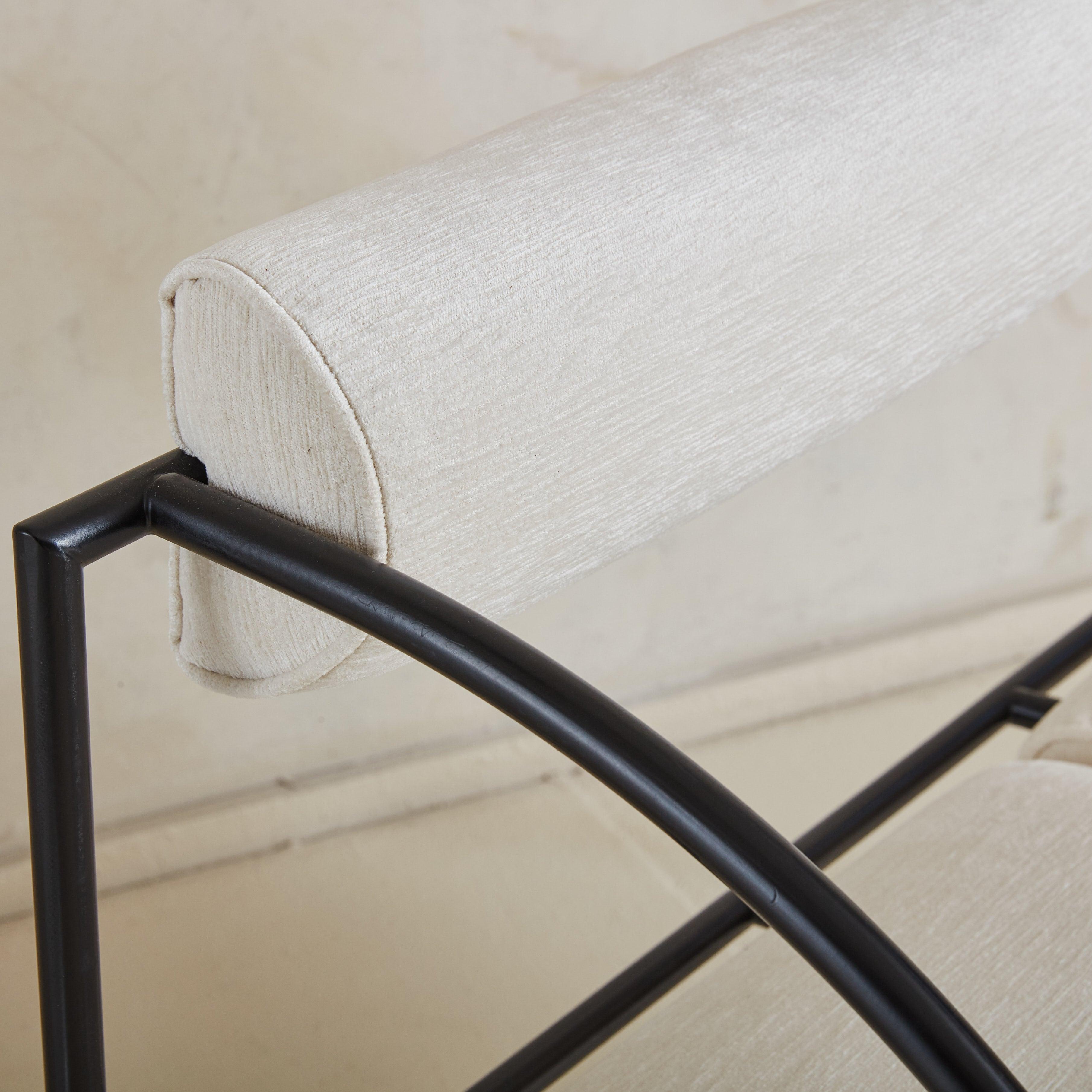 Italian ‘Vienna' Black Metal Settee by Rodney Kinsman for Bieffeplast, Italy 1980s For Sale