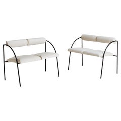 ‘Vienna' Black Metal Settee by Rodney Kinsman for Bieffeplast, Italy 1980s