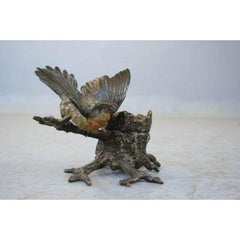 Vienna Bronze 19th Century Bird Inkwell